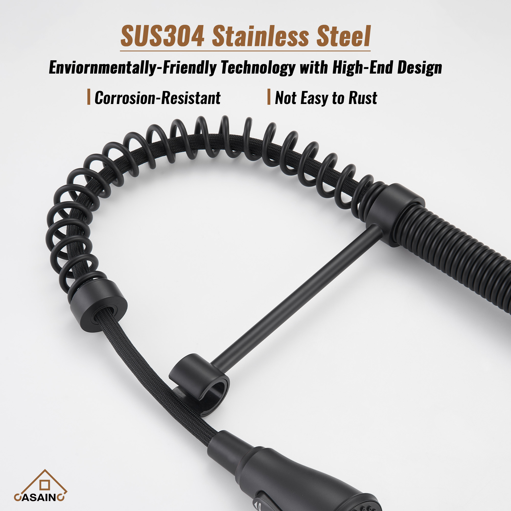 Pull-Down Sprayer Single Handle Kitchen Faucet 360° Swivel, Three Functions for Effortless Cooking and Cleaning