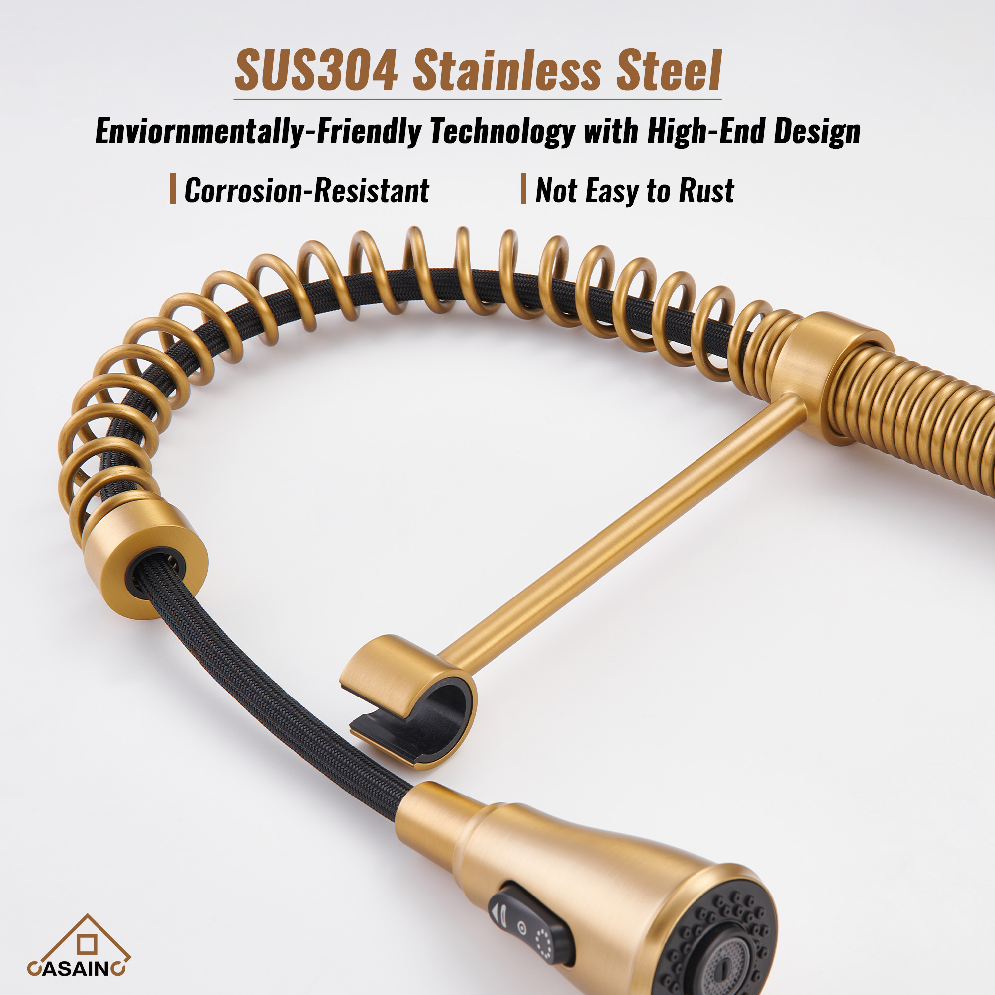 Pull-Down Sprayer Single Handle Kitchen Faucet 360° Swivel, Three Functions for Effortless Cooking and Cleaning