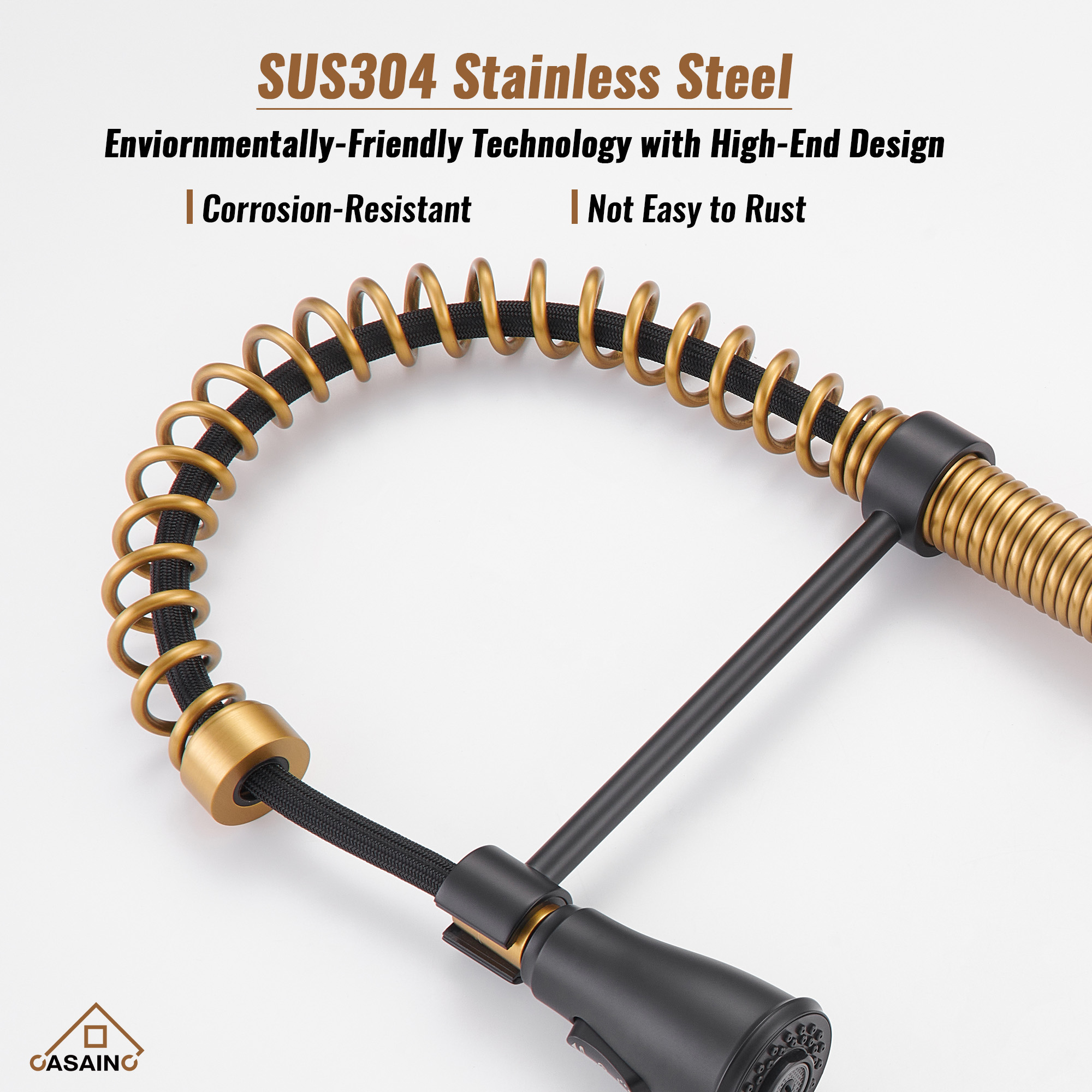 Pull-Down Sprayer Single Handle Kitchen Faucet 360° Swivel, Three Functions for Effortless Cooking and Cleaning