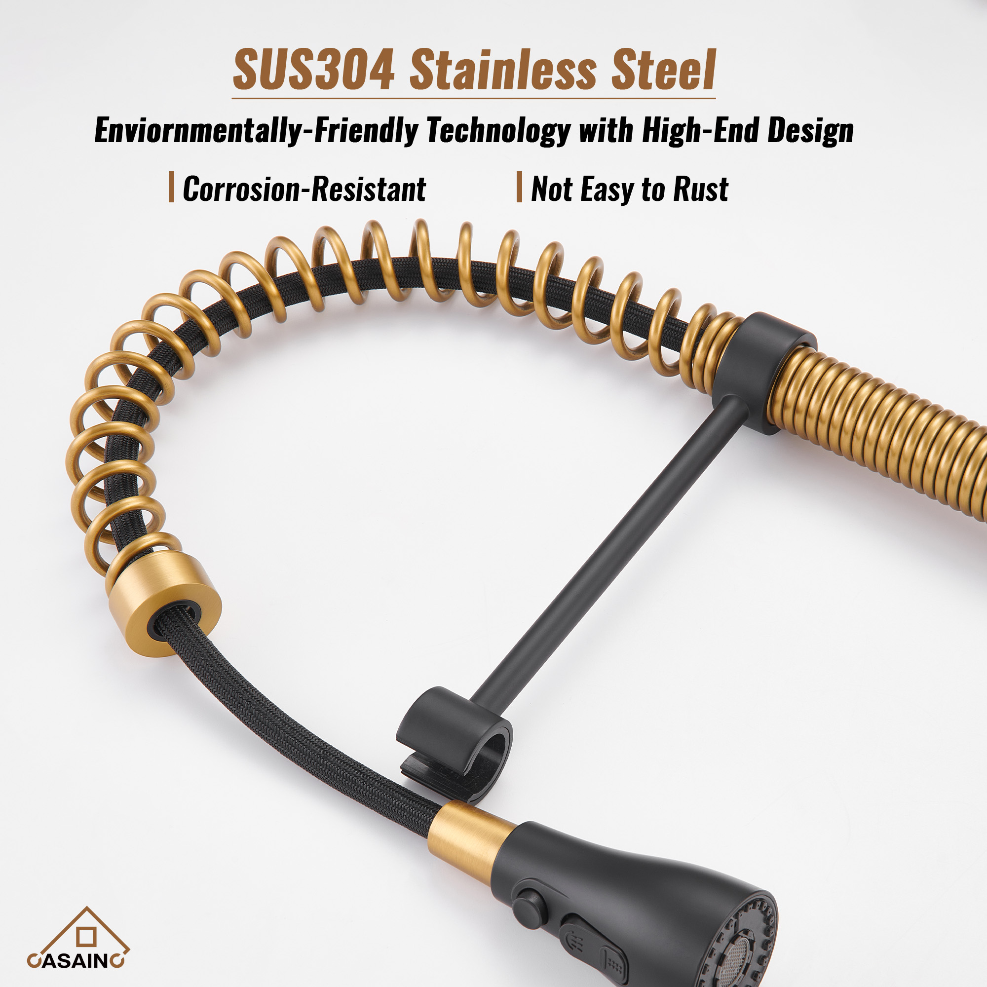  Pull-Down Sprayer Kitchen Faucet with 360° Swivel, Three Functions for Effortless Cooking and Cleaning