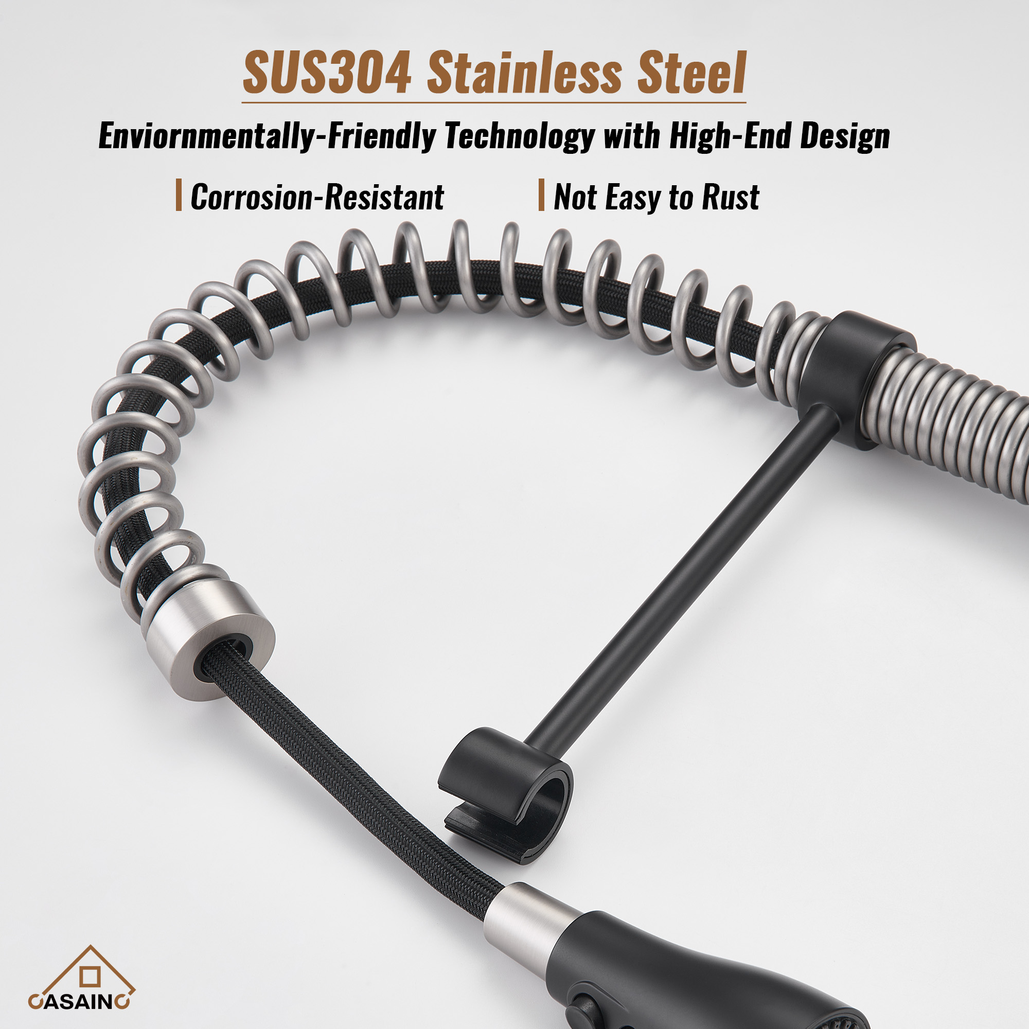  Pull-Down Sprayer Kitchen Faucet with 360° Swivel, Three Functions for Effortless Cooking and Cleaning