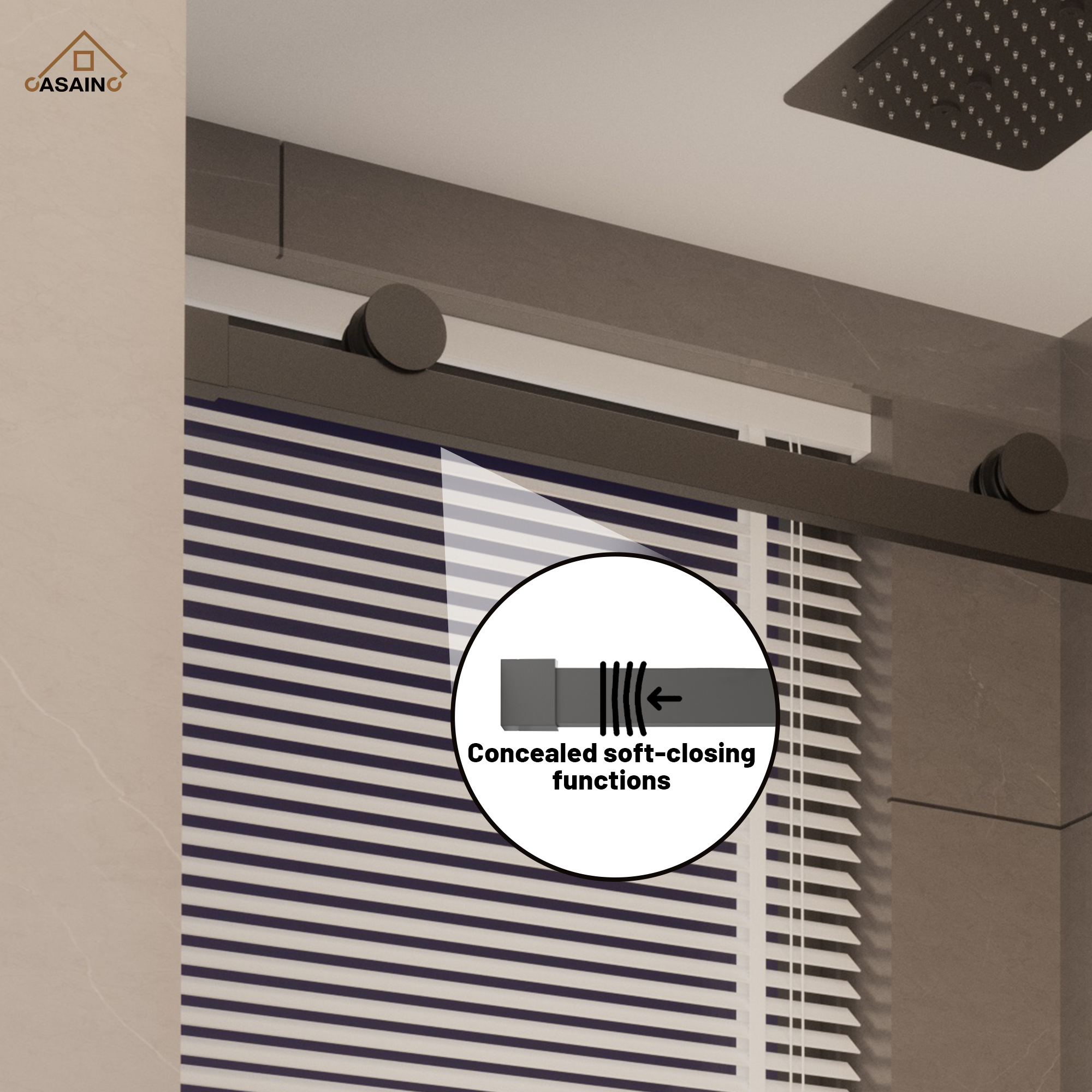 48"x76" Frameless Shower Door with Cushioned Single Slide, SGCC-Certified Tempered Shower Glass Door in Matte Black/Chrome/Brushed Nickel/Brushed Gold