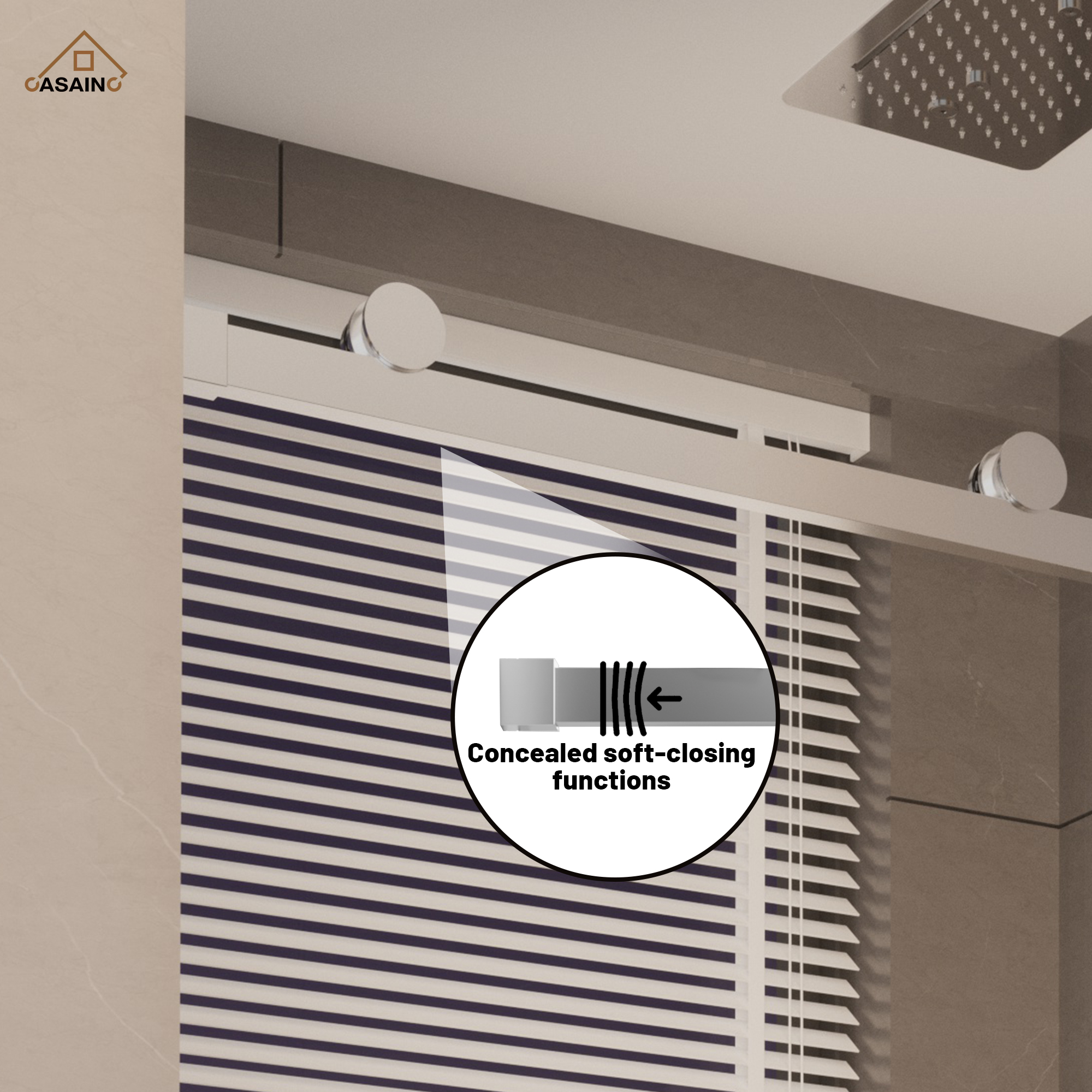 48"x76" Frameless Shower Door with Cushioned Single Slide, SGCC-Certified Tempered Shower Glass Door in Matte Black/Chrome/Brushed Nickel/Brushed Gold