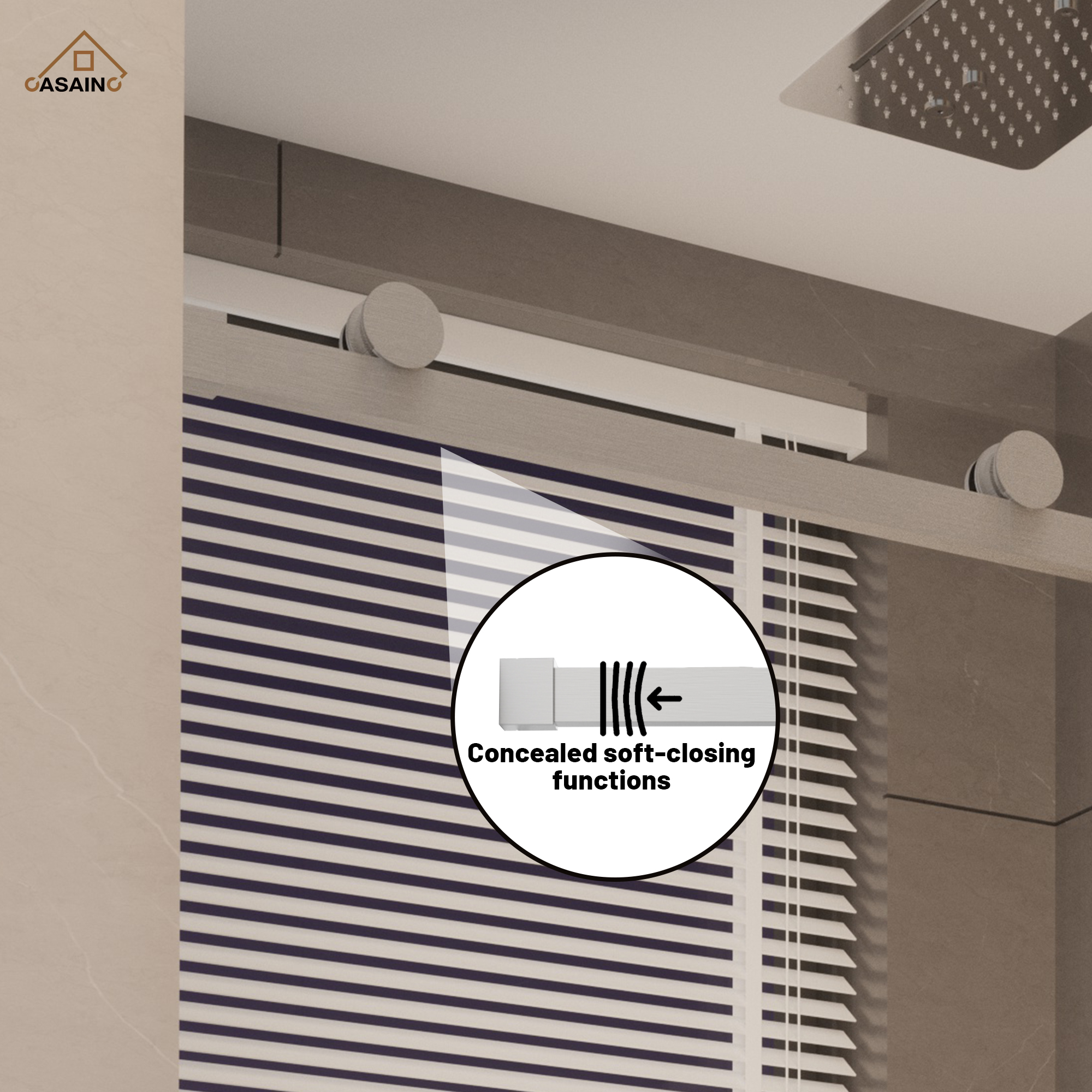 48"x76" Frameless Shower Door with Cushioned Single Slide, SGCC-Certified Tempered Shower Glass Door in Matte Black/Chrome/Brushed Nickel/Brushed Gold