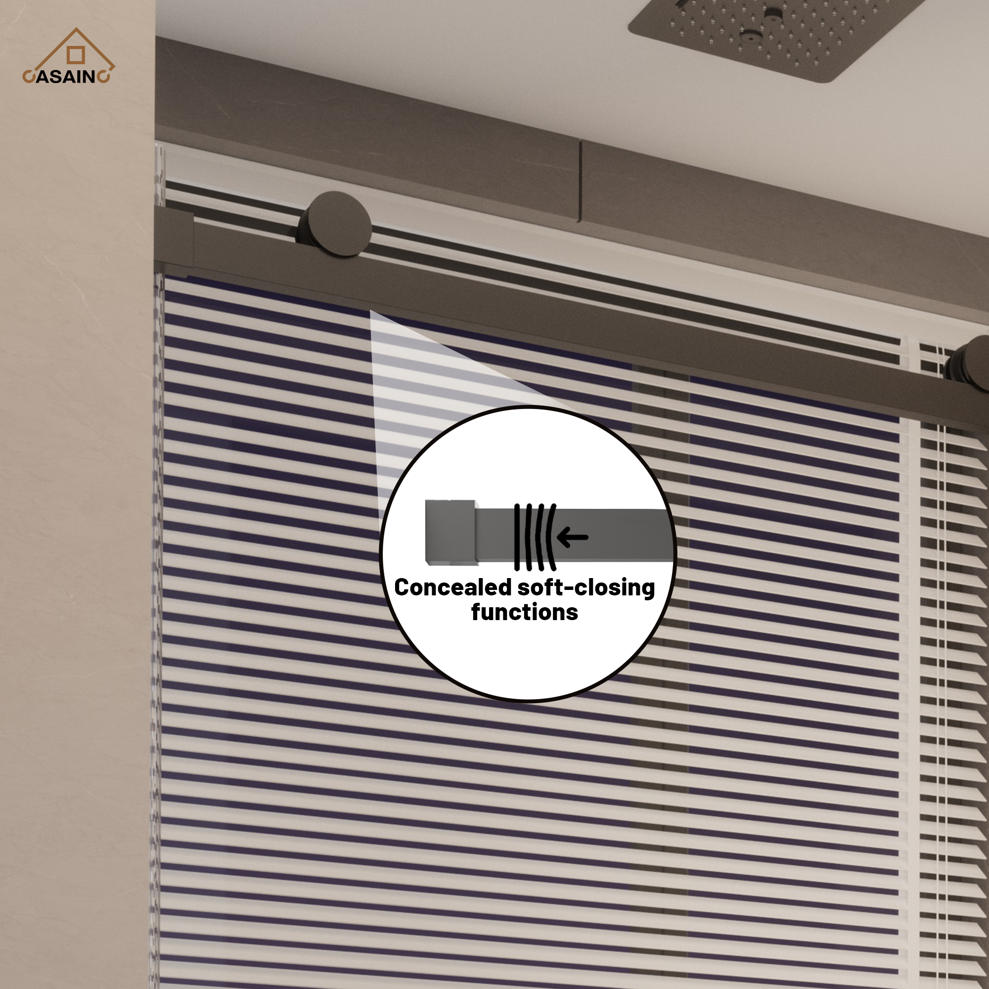 60"x76" Frameless Shower Door with Cushioned Single Slide, SGCC-Certified Tempered Shower Glass Door in Matte Black/Chrome/Brushed Nickel/Brushed Gold