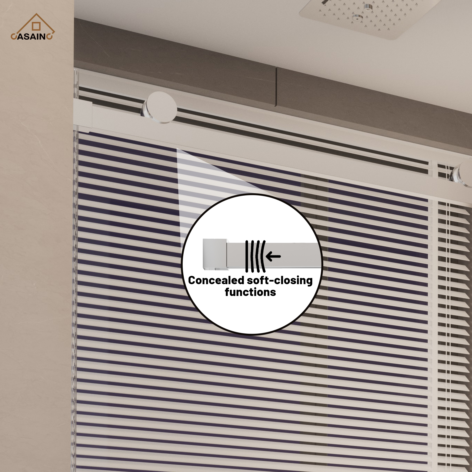 60"x76" Frameless Shower Door with Cushioned Single Slide, SGCC-Certified Tempered Shower Glass Door in Matte Black/Chrome/Brushed Nickel/Brushed Gold