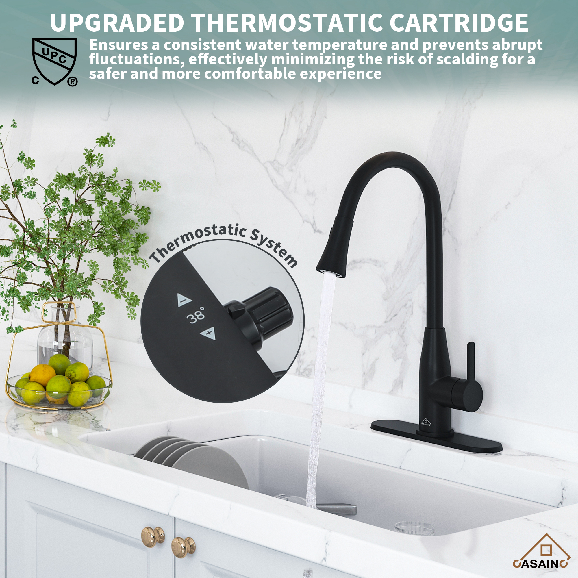 Touchless Kitchen Faucet with Dual Spray 360° Rotation and Pull Down Sprayer