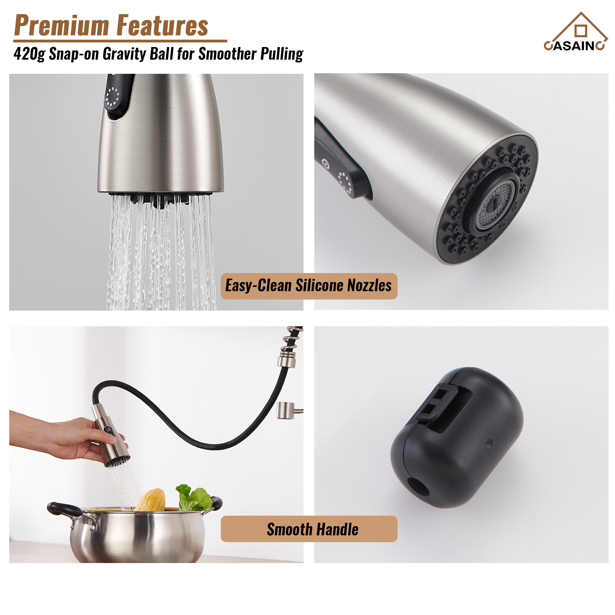 Single Handle Commercial Style Pull-Down Kitchen Faucet