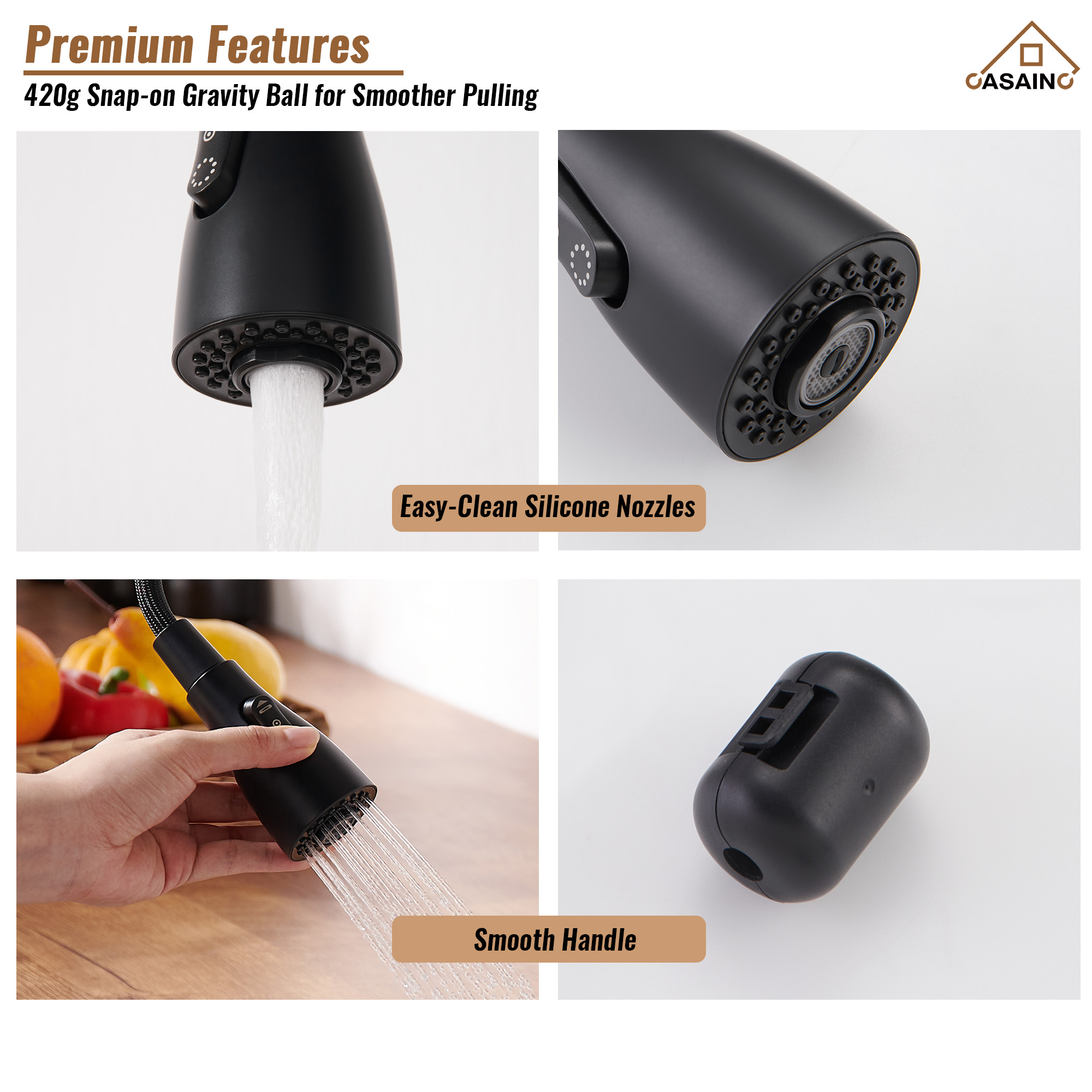 Single Handle Commercial Style Pull-Down Kitchen Faucet