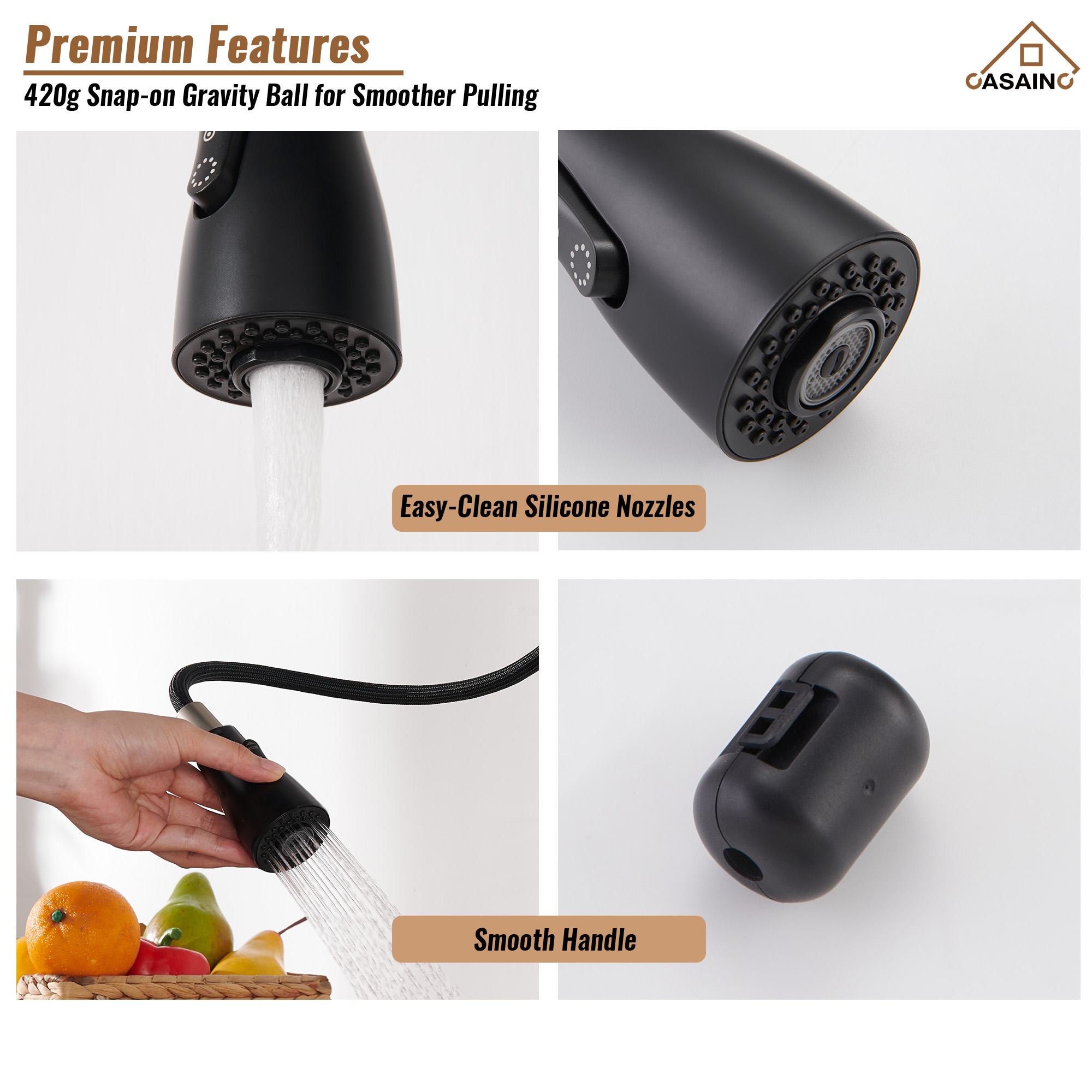 Single Handle Commercial Style Pull-Down Kitchen Faucet