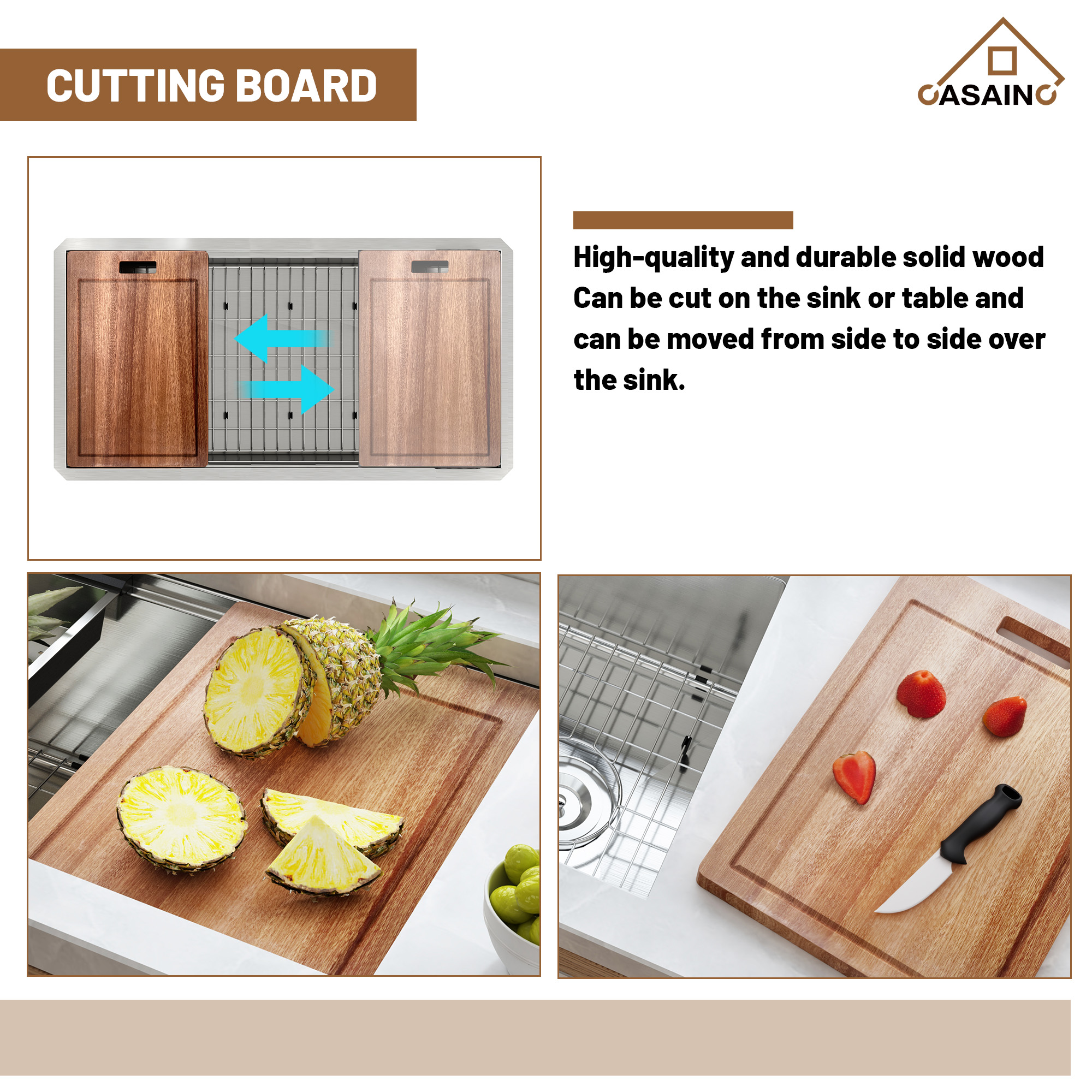 36 inch Workstation Undermount kitchen Sink Stainless Steel Sink 18 Gauge Single Bowl Kitchen Sinks Set