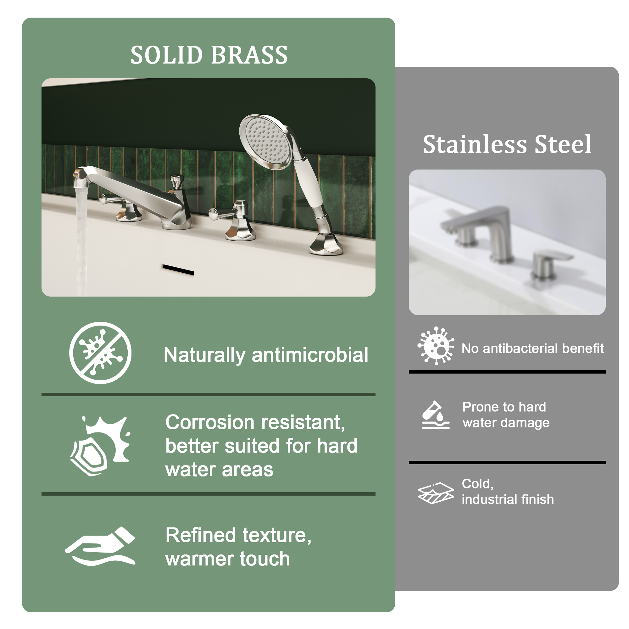 Polished Nickel Bathtub Faucet with Hand Shower Set - HEXAGON