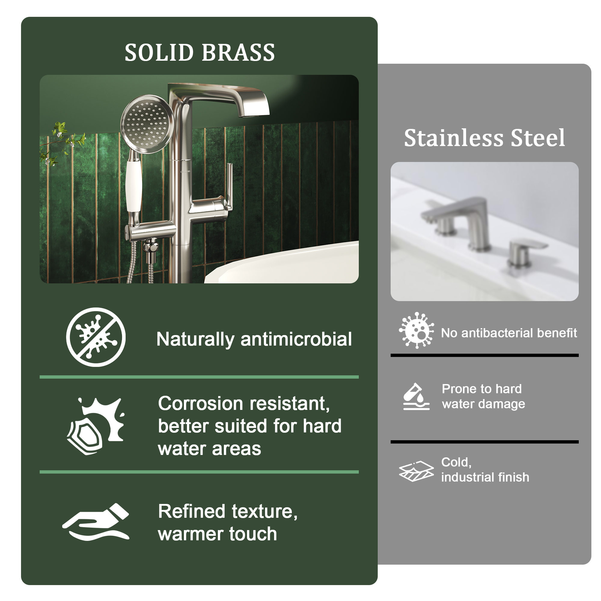 Polished Nickel Freestanding Floor Mount Bathtub Faucet with Hand Shower - HEXAGON