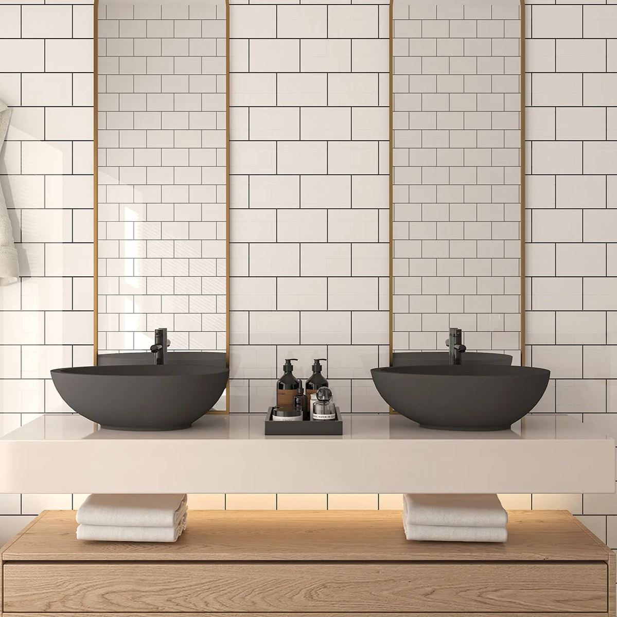 CASAINC 21in Bathroom Egg-shaped Concrete Vessel Sink With Drainer in Black Earth / Mottled Bluish Grey / Blue Ashes