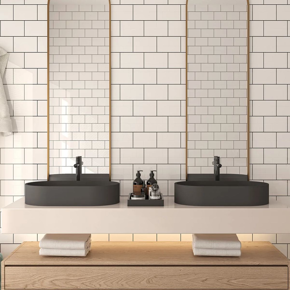 CASAINC 23in Bathroom Concrete Oval Vessel Sink with Drainer in Black Earth / Mottled Bluish Grey / Cold Concrete Grey