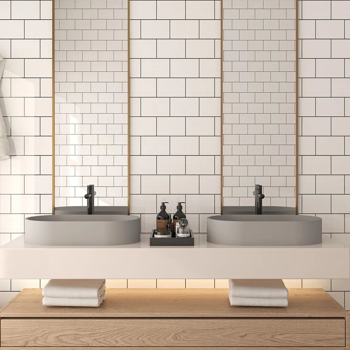 CASAINC 23in Bathroom Concrete Oval Vessel Sink with Drainer in Black Earth / Mottled Bluish Grey / Cold Concrete Grey