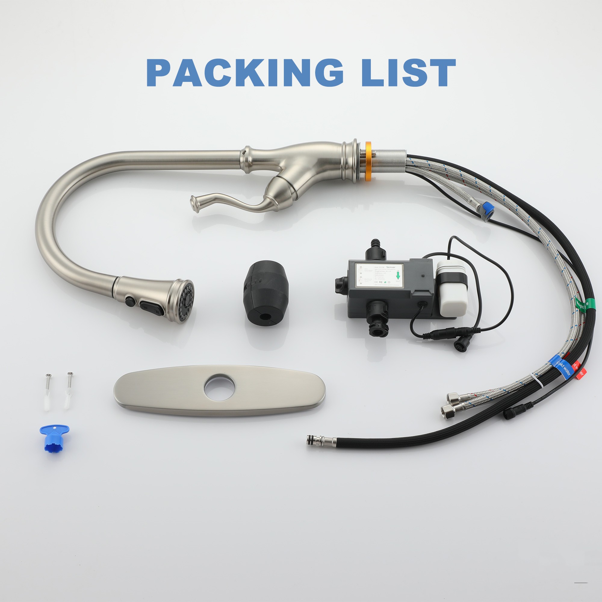 3-Spray Patterns 1.8 GPM Touchless Pull Down Sprayer Kitchen Faucet