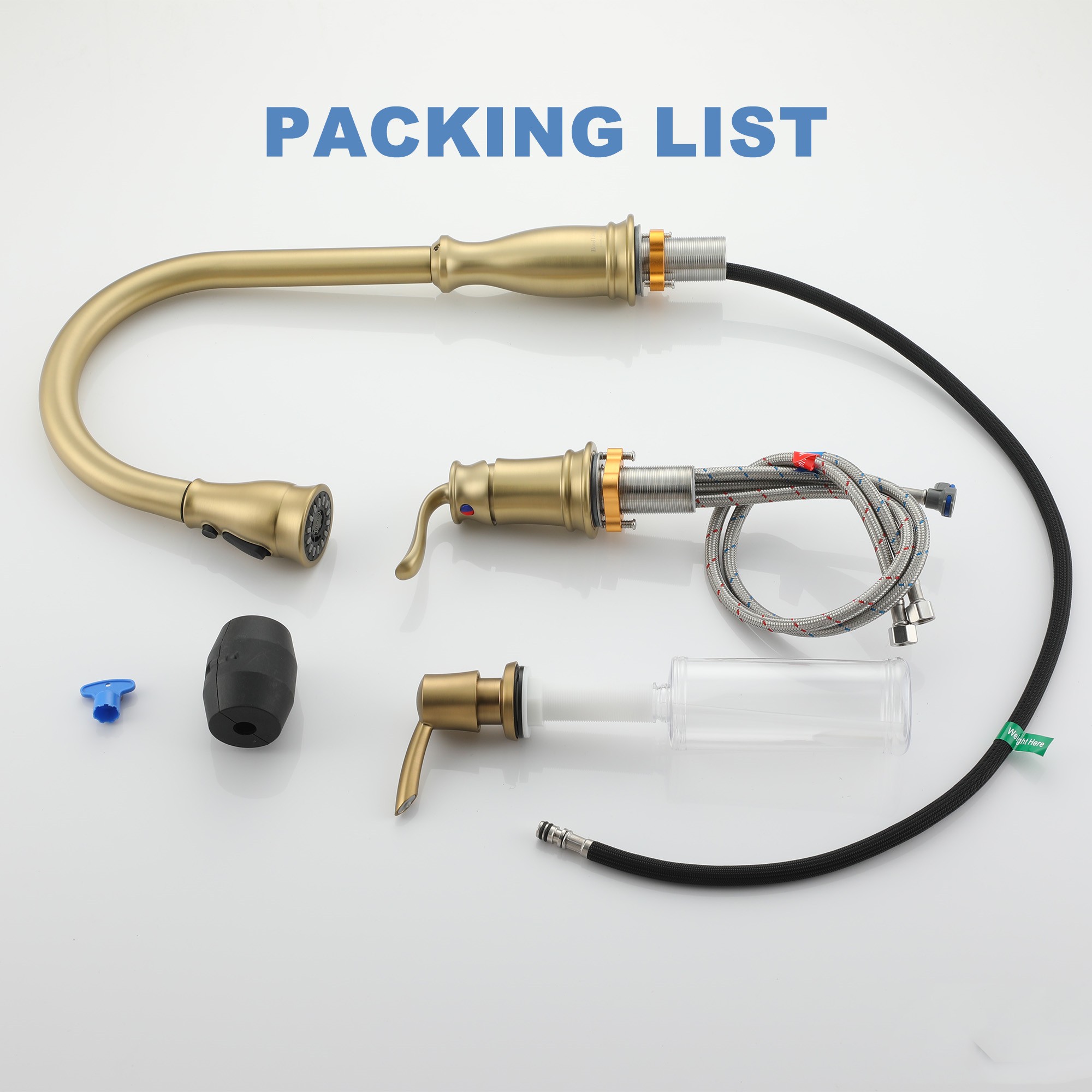 3-Spray Patterns 1.8 GPM Single Handle Pull Down Sprayer Kitchen Faucet with Soap Dispenser