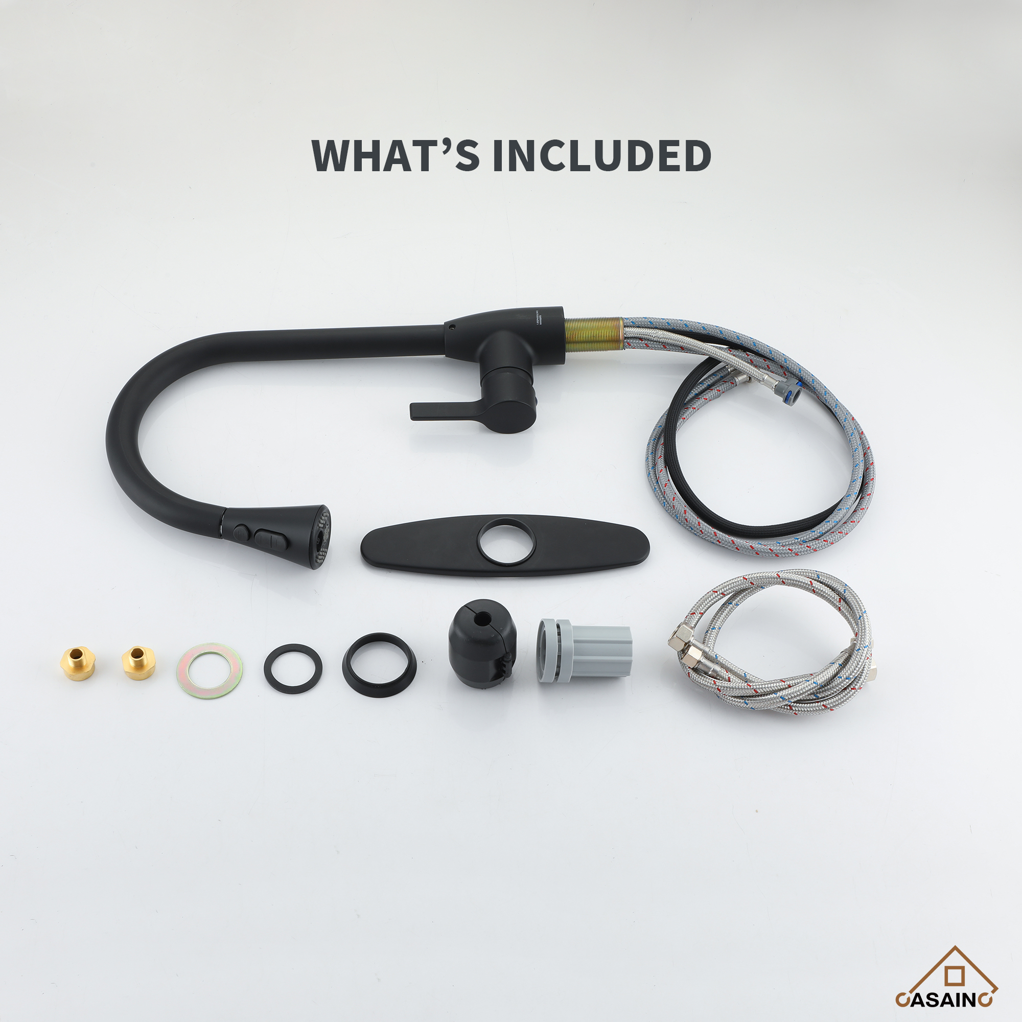 Kitchen Faucet with Pull Down Sprayer Three Function Spray Head