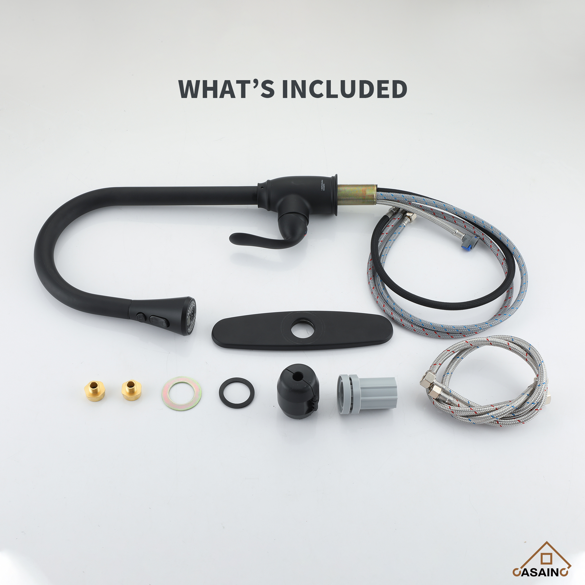 3-Function Spray Head Kitchen Sink Faucet with Pull Down Sprayer