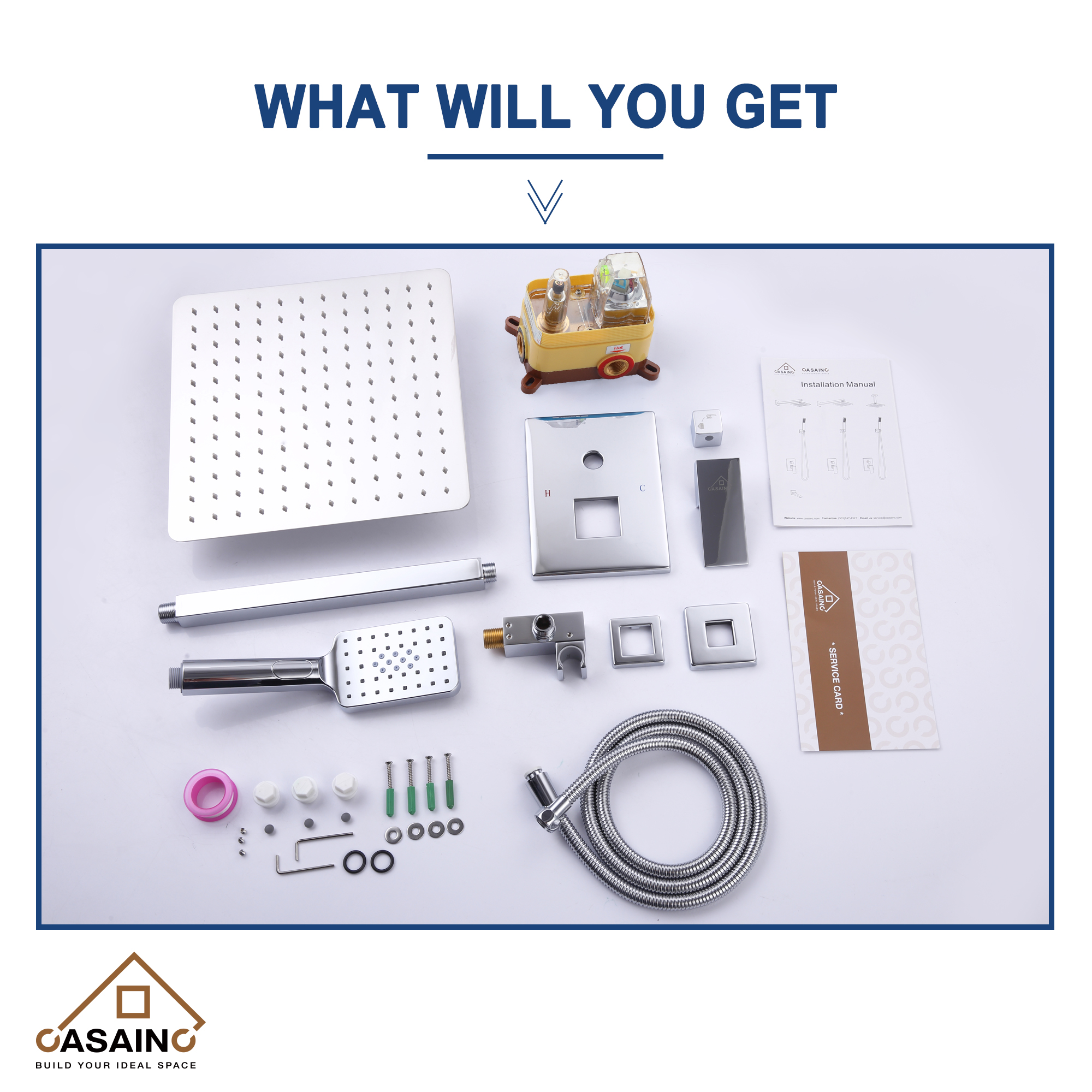 10"/12" Rain Shower Systems With Handheld & Pressure Balanced Valve