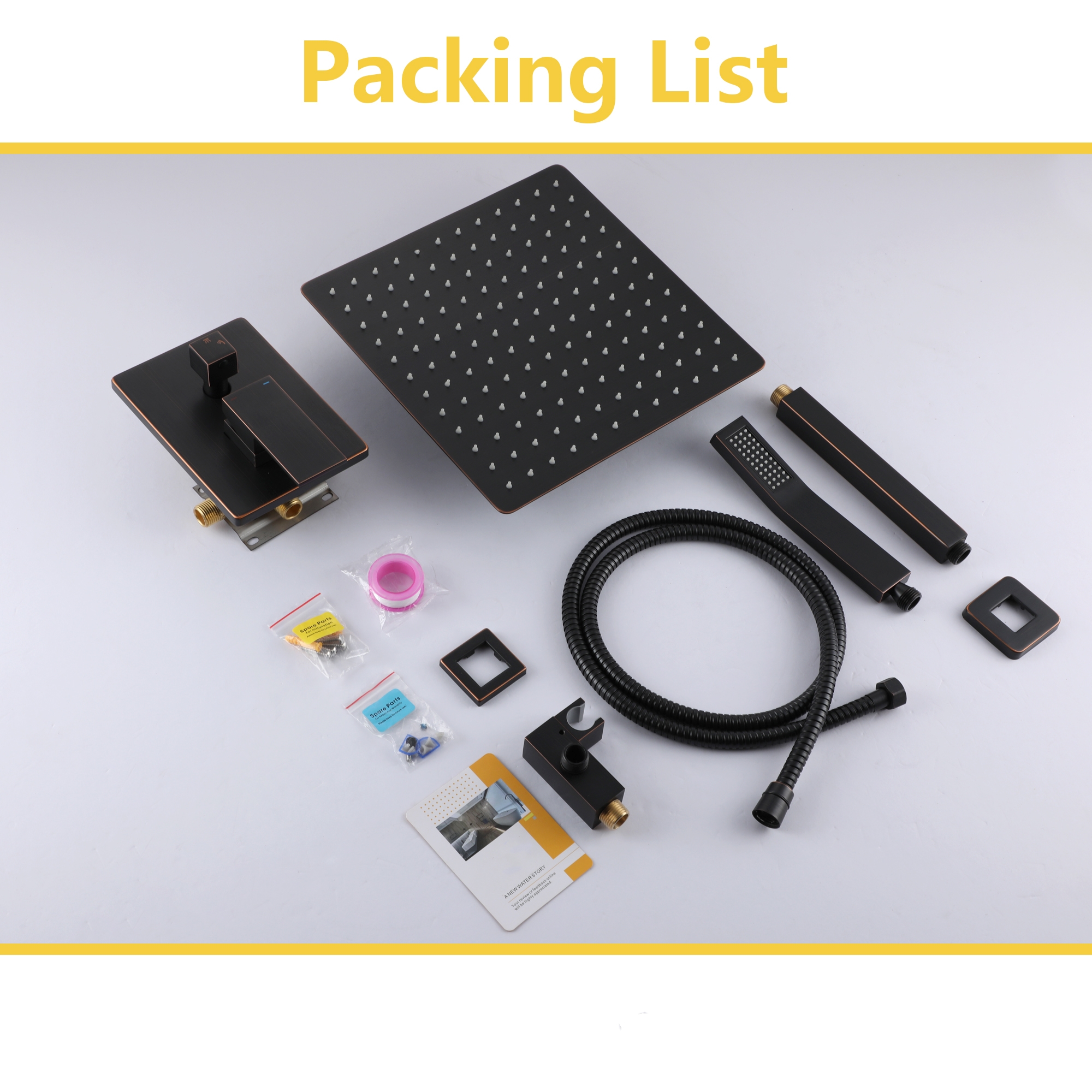 12" Ceiling-Mount Shower System with Handheld Shower in Oil Rubbed Bronze