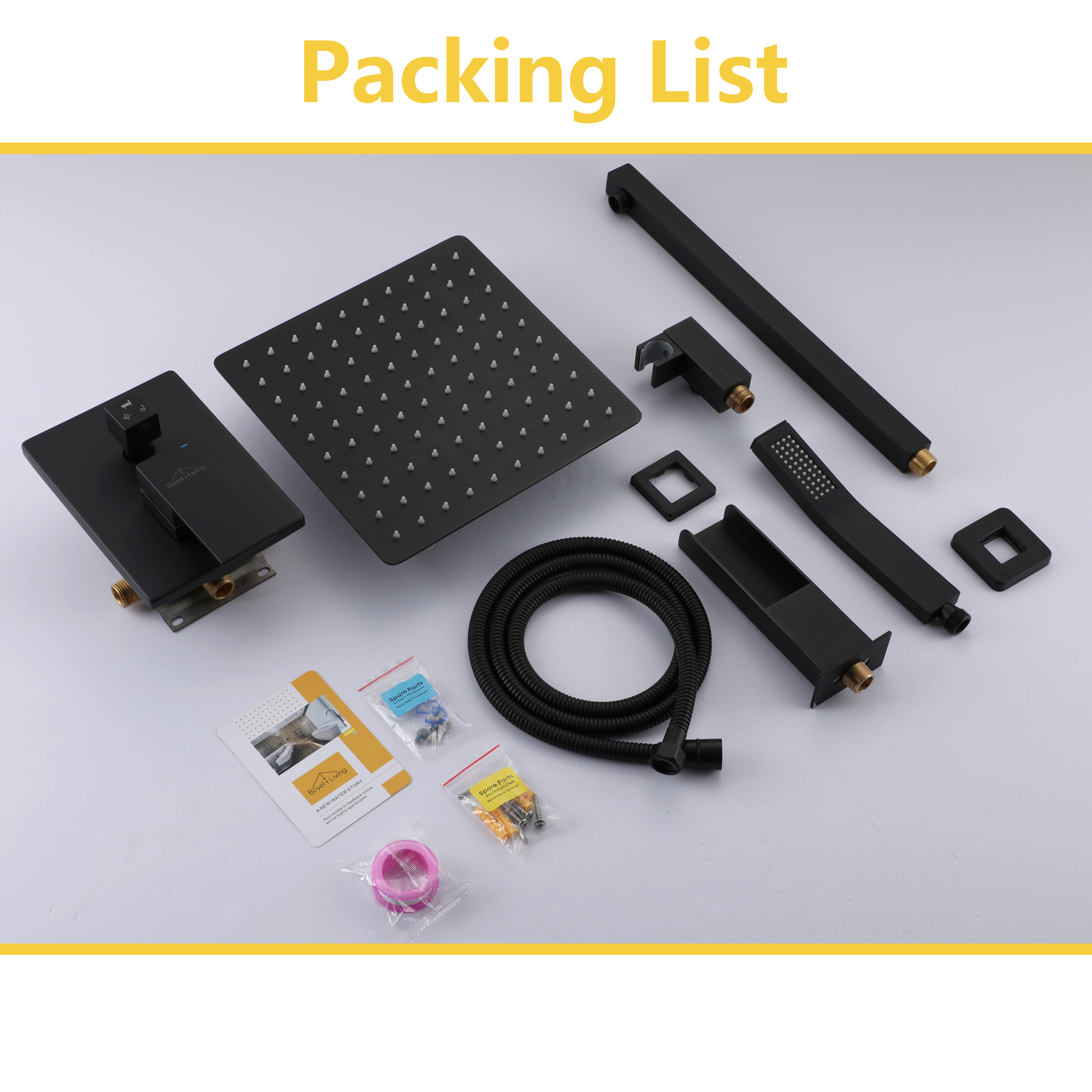 10-inch/12-inch Wall Mounted Rain Shower System with Handheld & Tub Filler