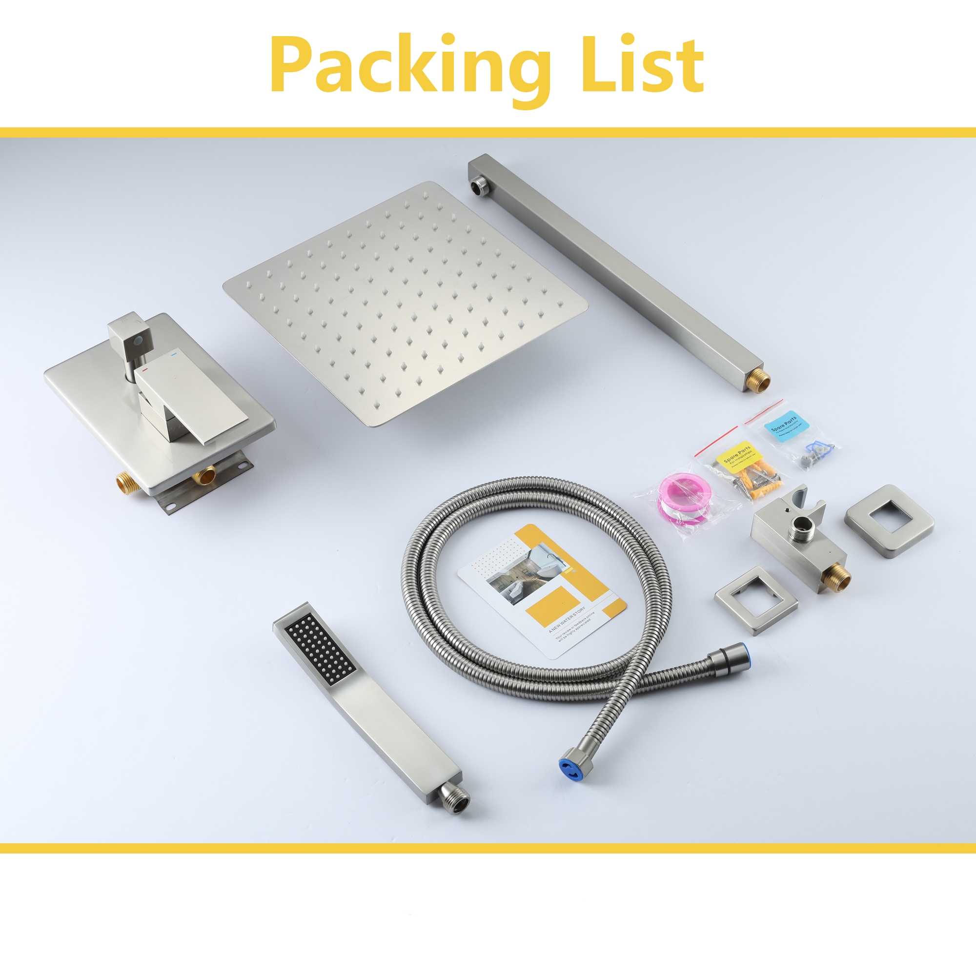 10in/12in Wall-Mount Rain Shower System with Handheld Shower