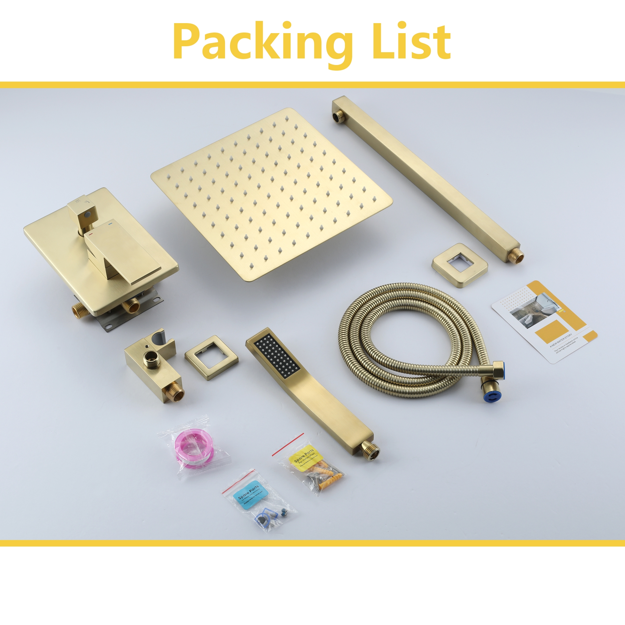 10in/12in Wall-Mount Rain Shower System with Handheld Shower