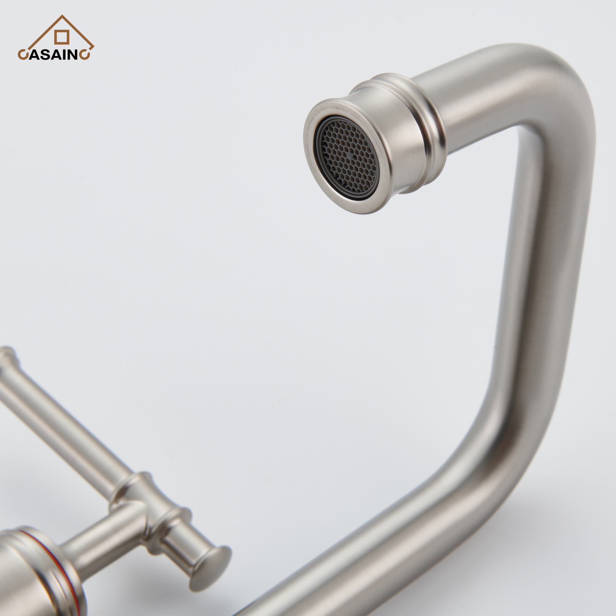 Casainc 4 Inch 2-Handle Centerset for Bathroom Sink Vanity Faucet 360° Swivel Spout