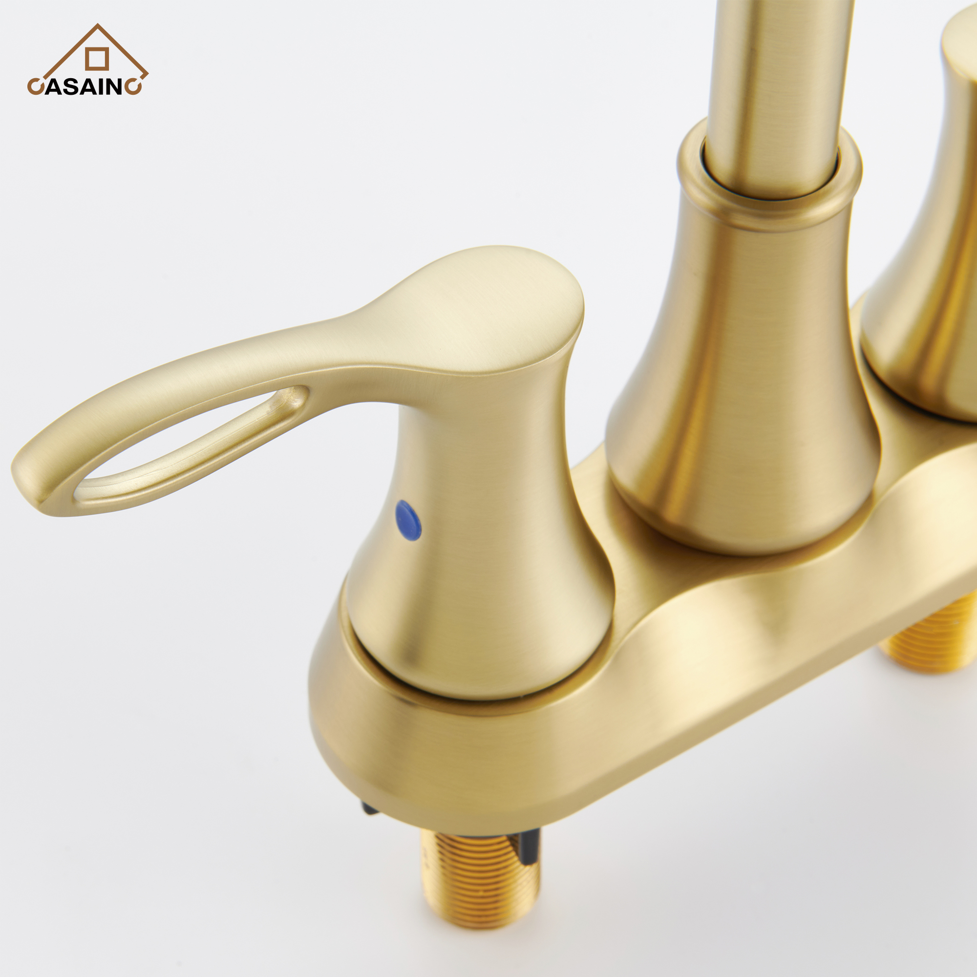 Casainc 4 Inch 2-Handle Centerset Bathroom Sink Faucet 360° Swivel Spout Vanity Faucet