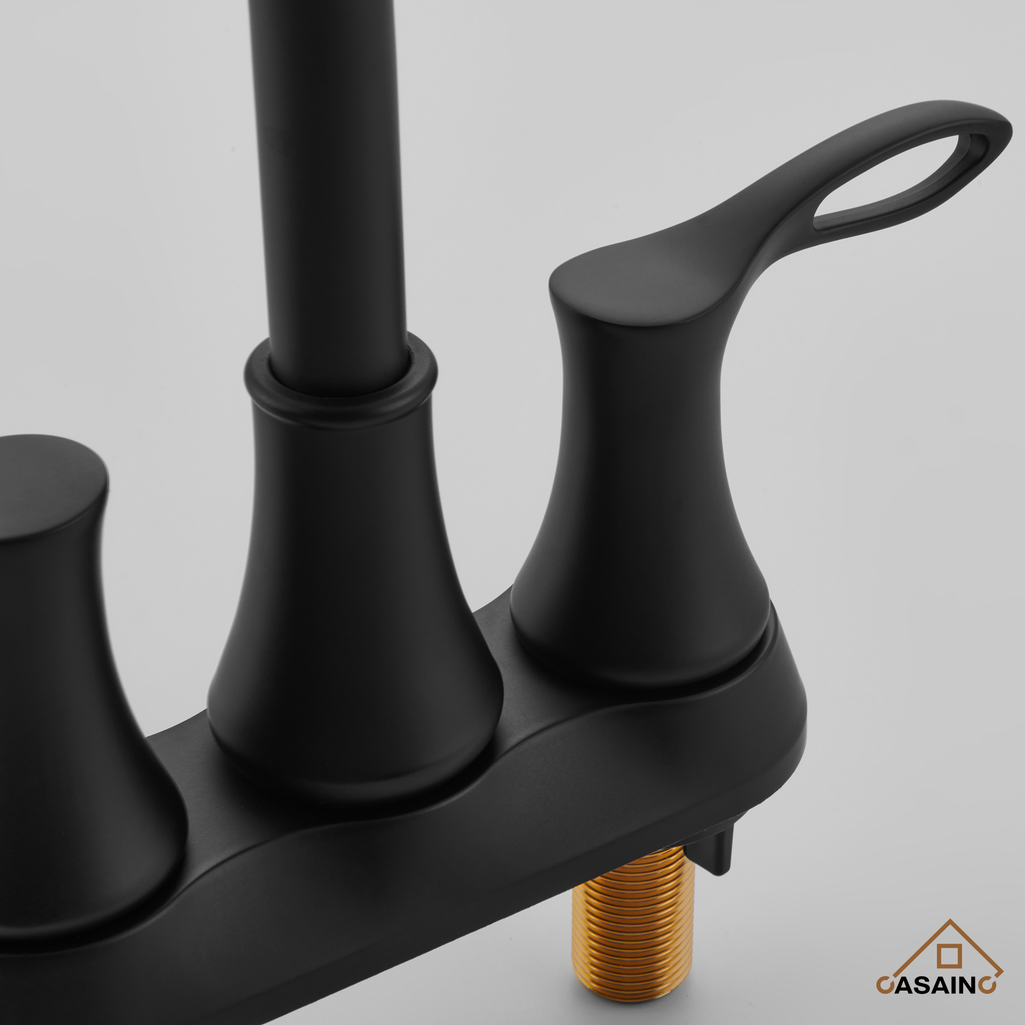 Casainc 4 Inch 2-Handle Centerset Bathroom Sink Faucet 360° Swivel Spout Vanity Faucet