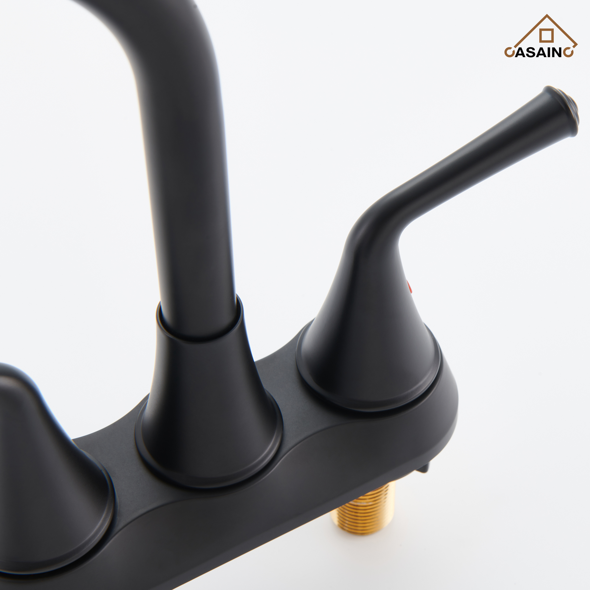 Casainc 4 Inch 2-Handle Centerset Bathroom Faucet for Bathroom Sink Vanity Faucet 360° Swivel Spout