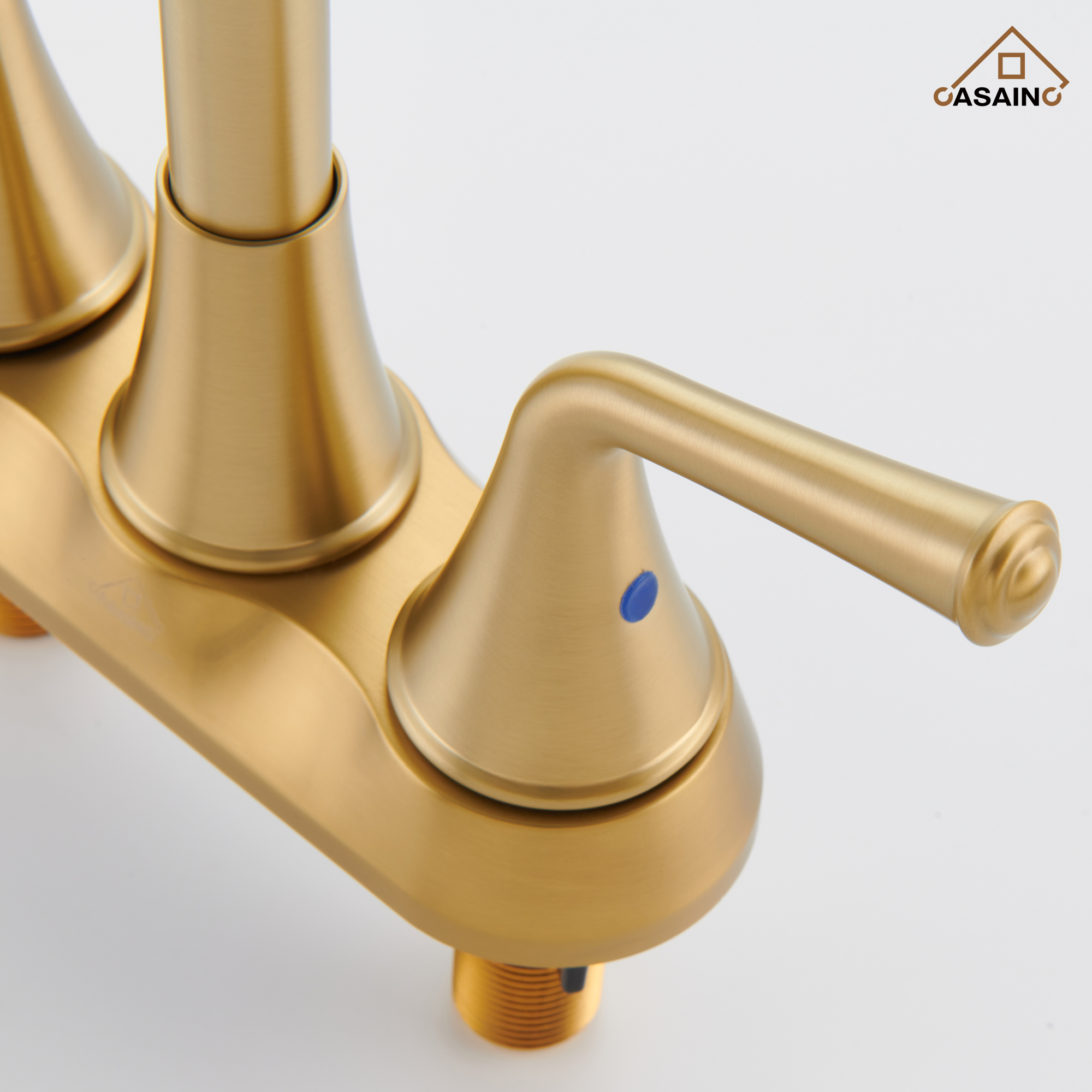 Casainc 4 Inch 2-Handle Centerset Bathroom Faucet for Bathroom Sink Vanity Faucet 360° Swivel Spout