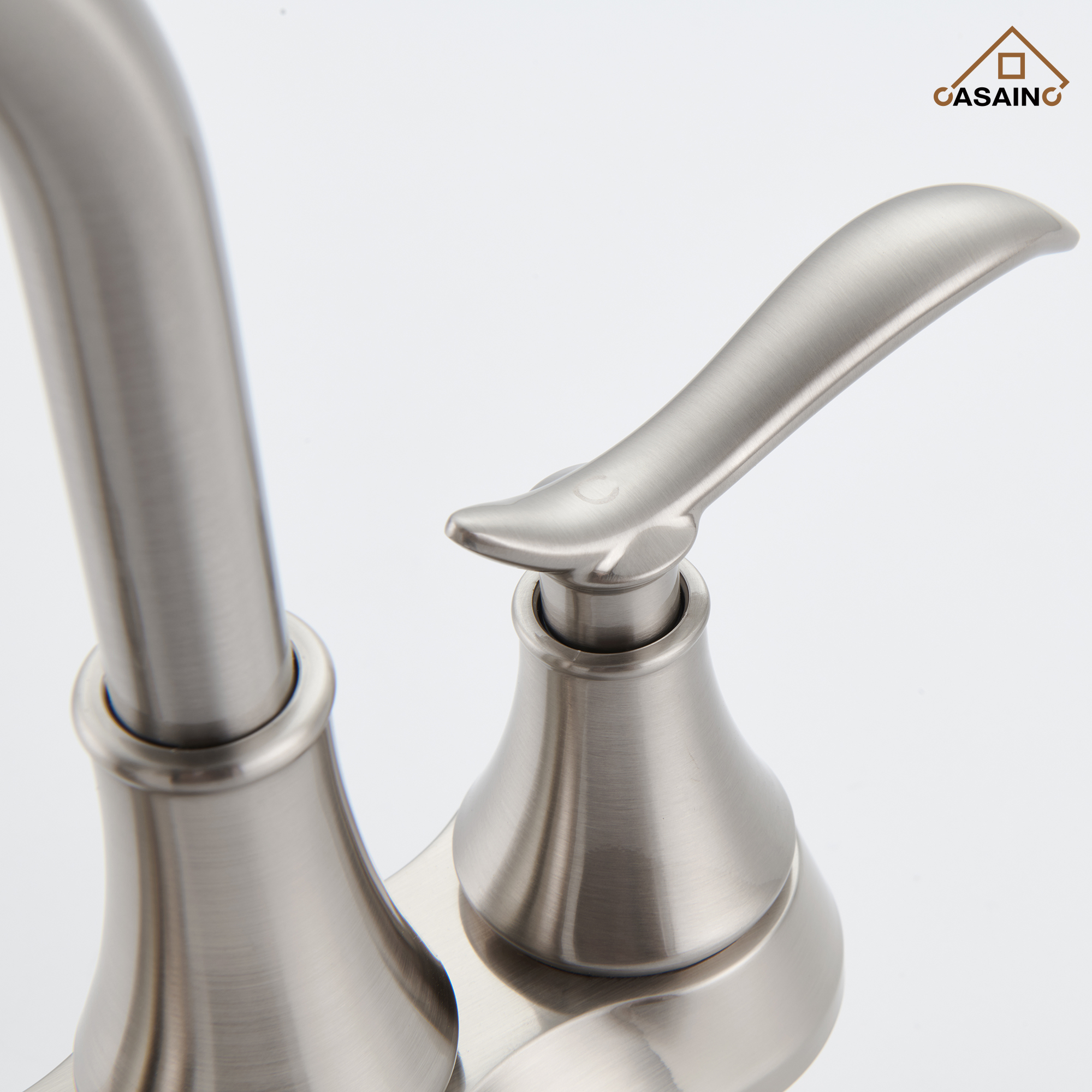 Casainc 2-Handle Centerset Bathroom Faucet for Bathroom Sink Vanity Faucet 360° Swivel Spout