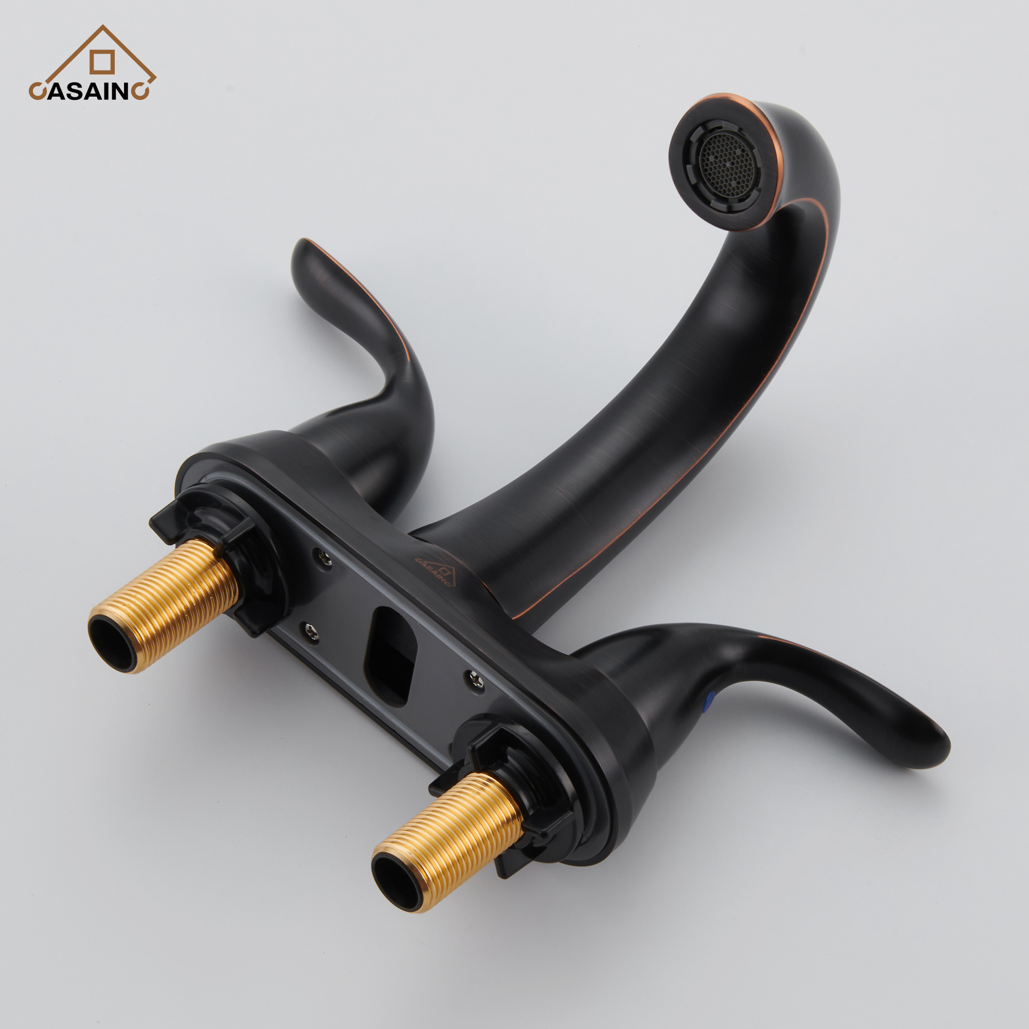 Casainc 4 Inch 2-Handle Centerset Bathroom Sink Faucet for 2-hole Centerset Sink Faucet