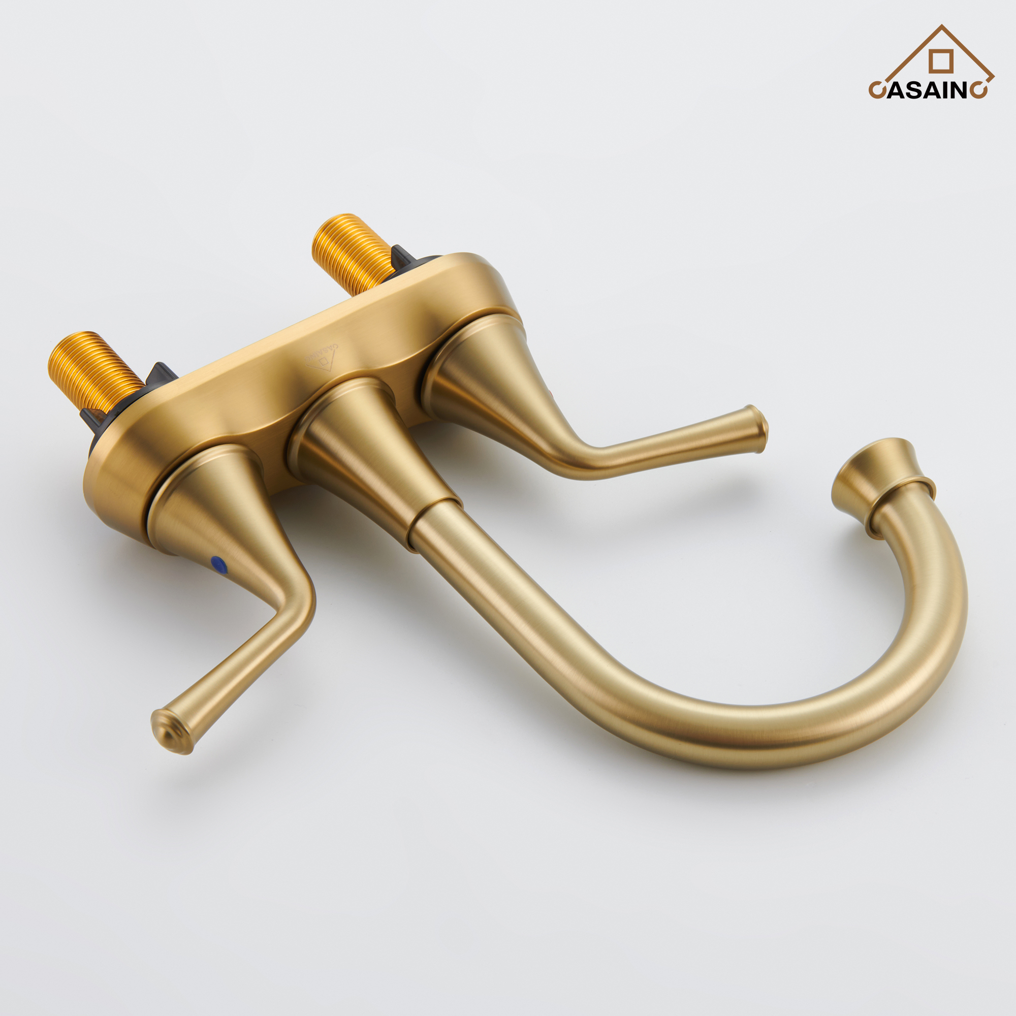 Casainc 4 Inch 2-Handle Centerset Bathroom Faucet for Bathroom Sink Vanity Faucet 360° Swivel Spout