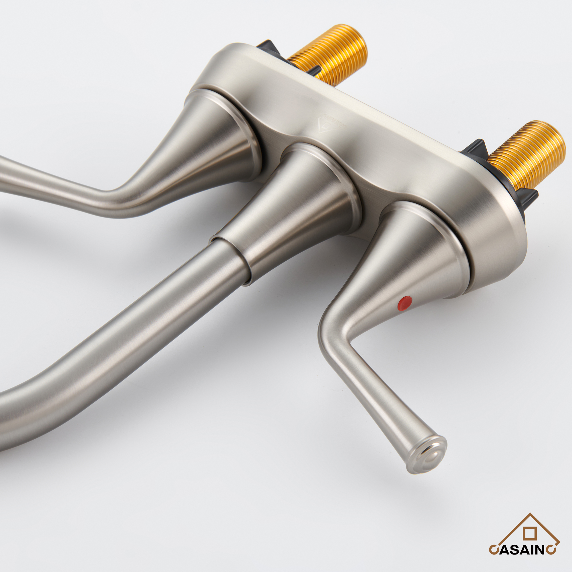 Casainc 4 Inch 2-Handle Centerset Bathroom Faucet for Bathroom Sink Vanity Faucet 360° Swivel Spout