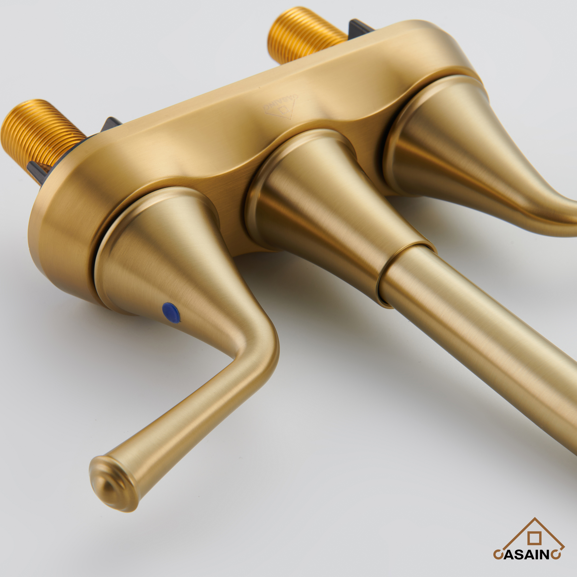 Casainc 4 Inch 2-Handle Centerset Bathroom Faucet for Bathroom Sink Vanity Faucet 360° Swivel Spout