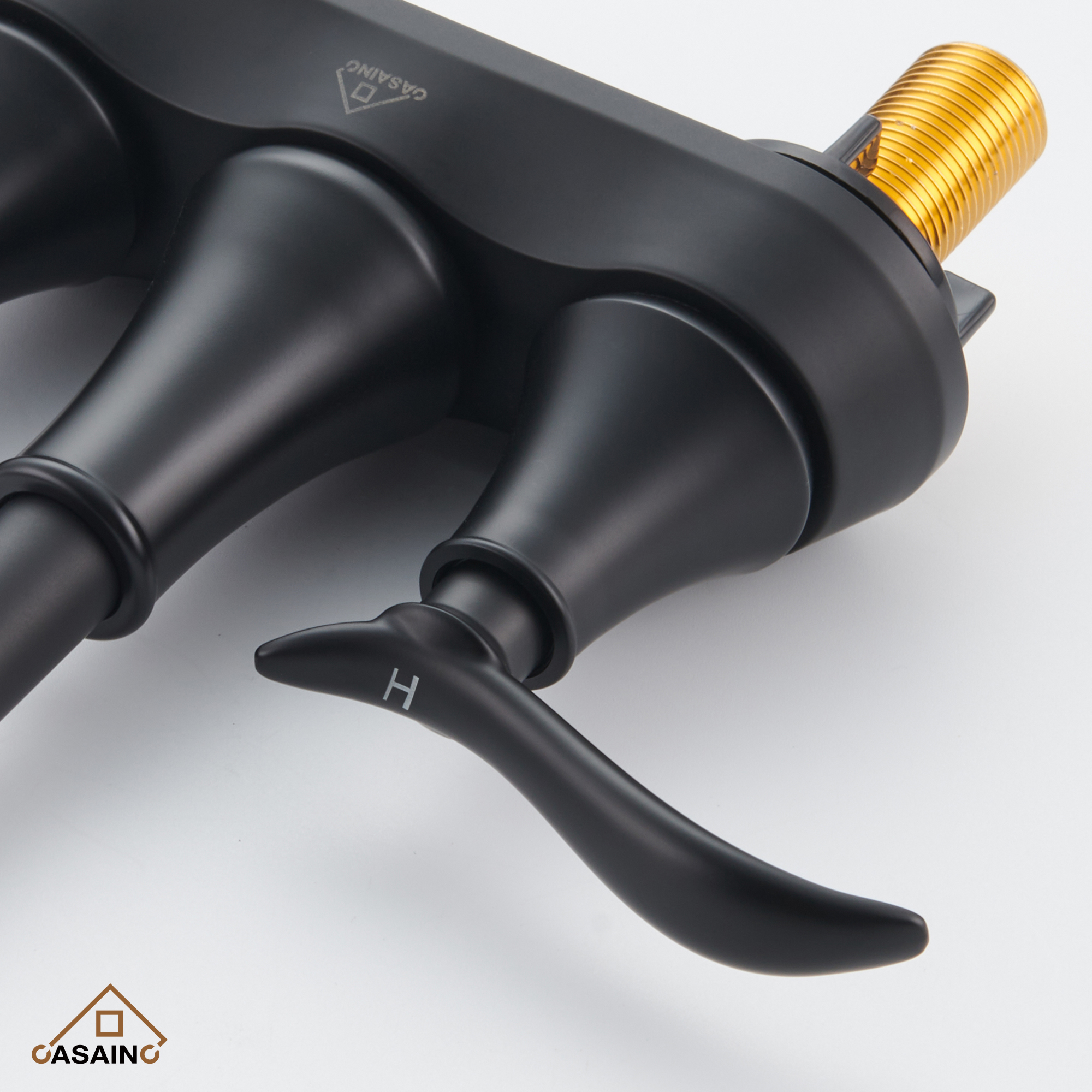 Casainc 2-Handle Centerset Bathroom Faucet for Bathroom Sink Vanity Faucet 360° Swivel Spout