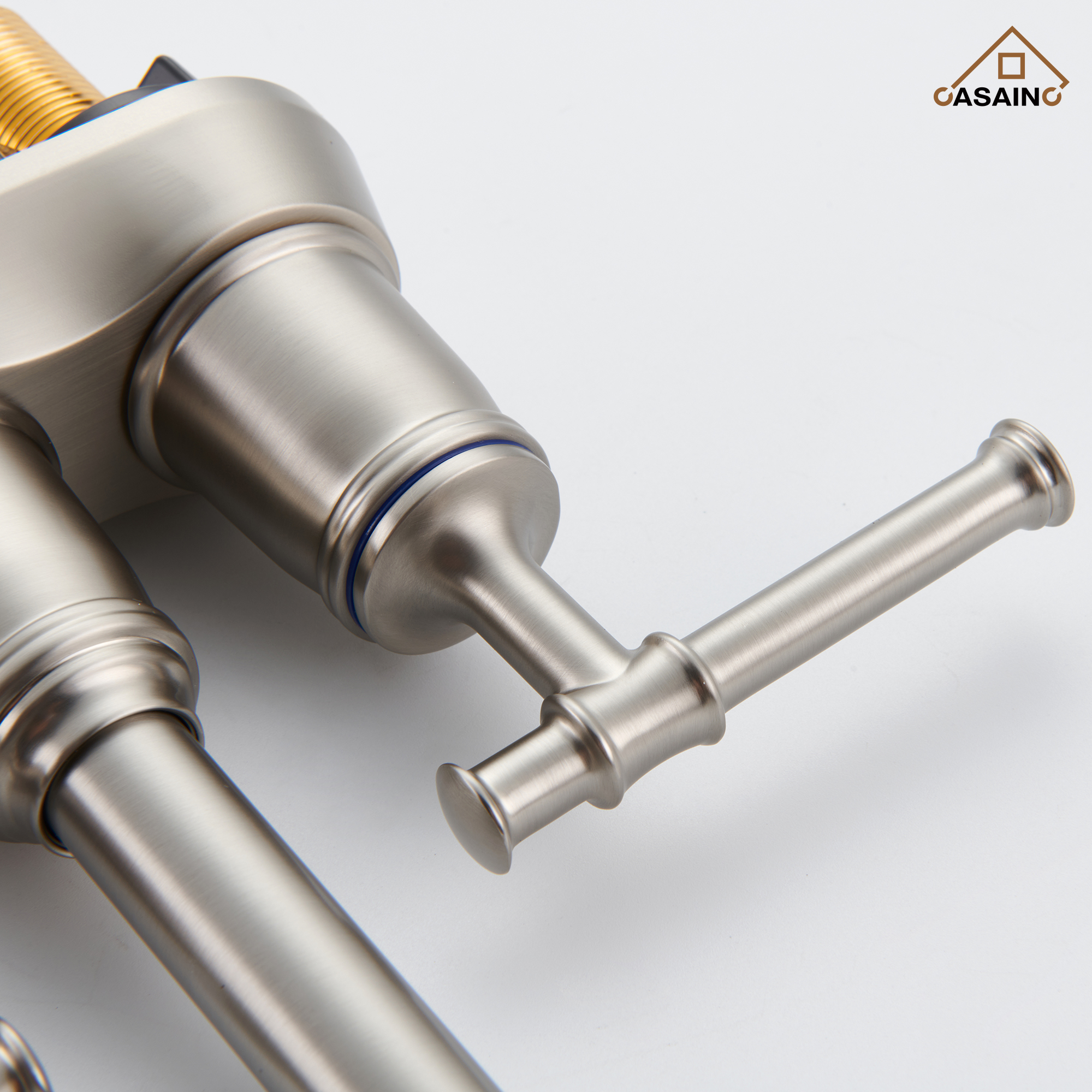 Casainc 4 Inch 2-Handle Centerset for Bathroom Sink Vanity Faucet 360° Swivel Spout