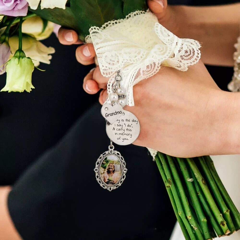 Personalized Wedding Bouquet Memorial Photo Charm