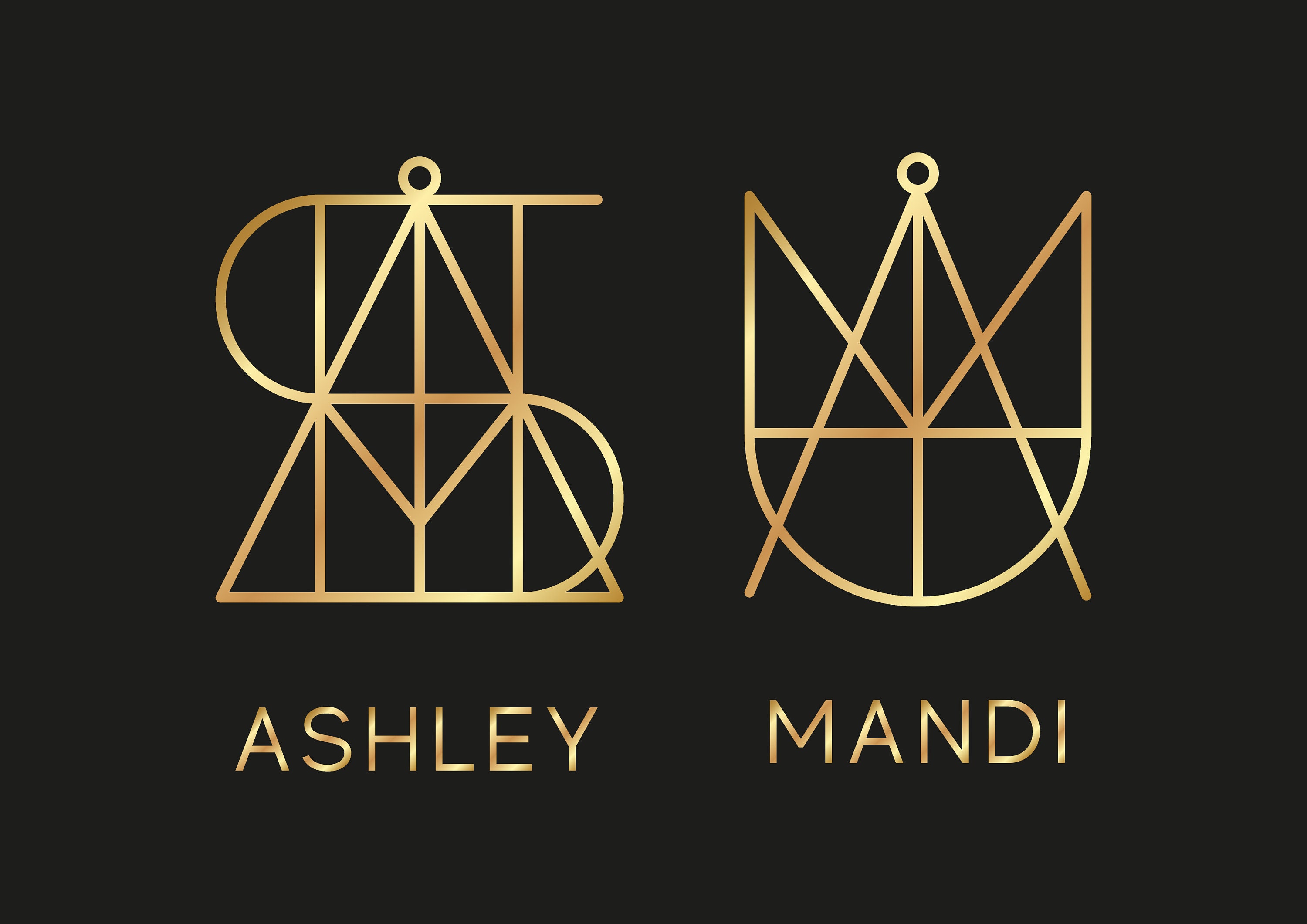 Minimal Abstract Custom Name Logo Necklace