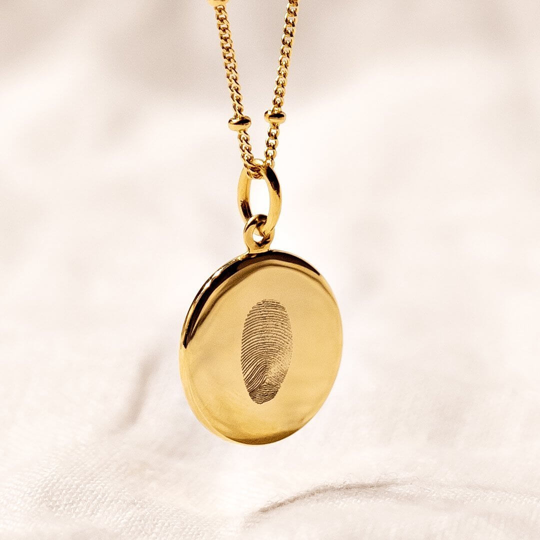 Personalized Classic Fingerprint Disc Necklace