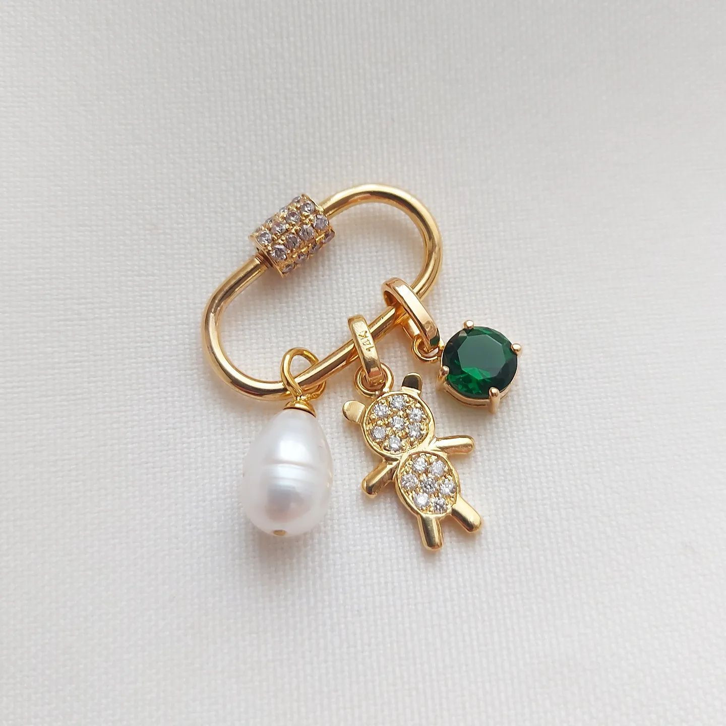 Dainty Carabiner Charm Necklace