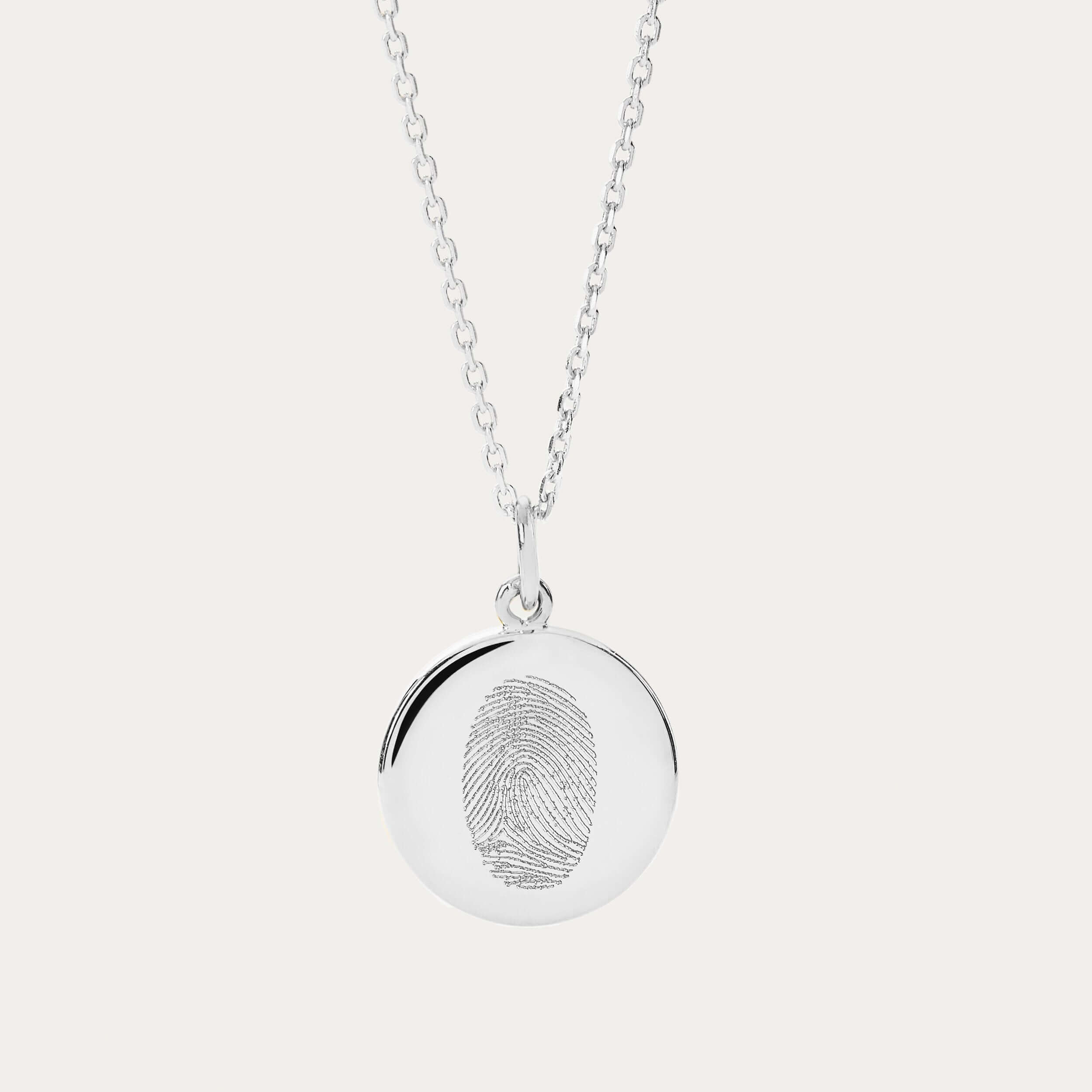 Personalized Classic Fingerprint Disc Necklace