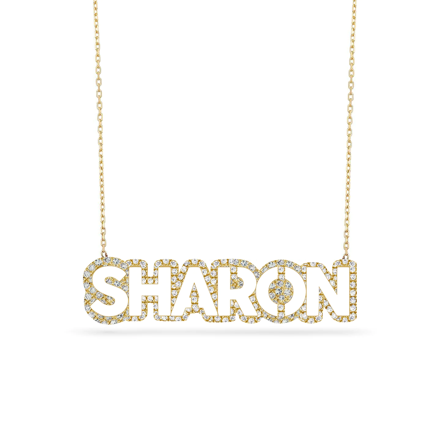 Bling Cutout Hollow Name Necklace