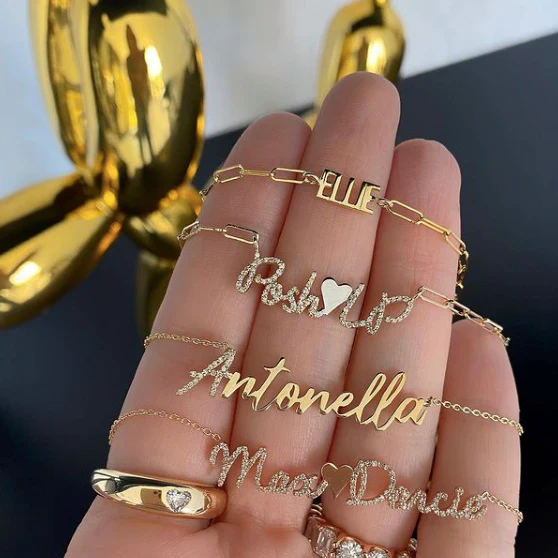 Personalized Two Names Necklace with Heart