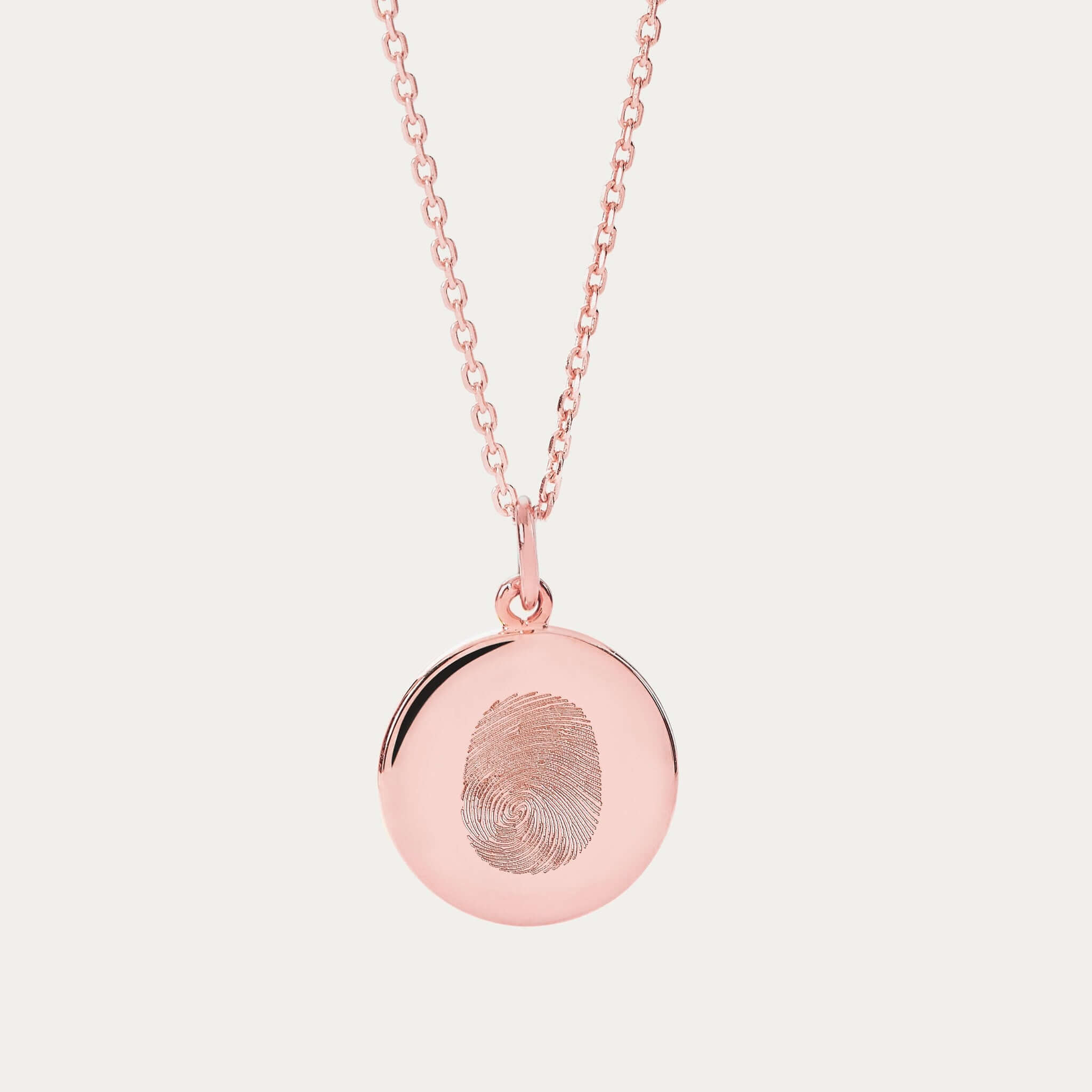Personalized Classic Fingerprint Disc Necklace