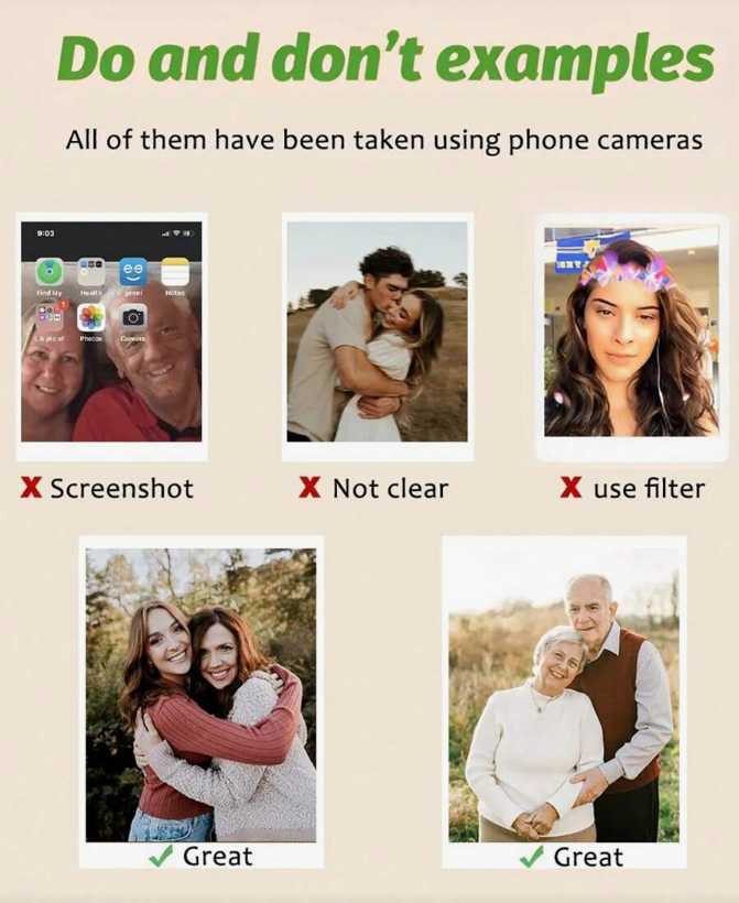 Custom Square Photo Projection Rings with Birthstones